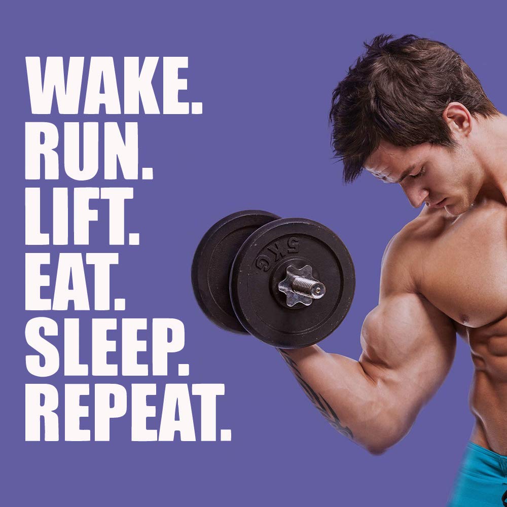 Gym Quotes Wall Decals - 'Wake Run Lift Eat Sleep Repeat' Motivational Vinyl Stickers for Home & Gym Decor - Perfect for Living Room, Bedroom, and Fitness Room Wall Art