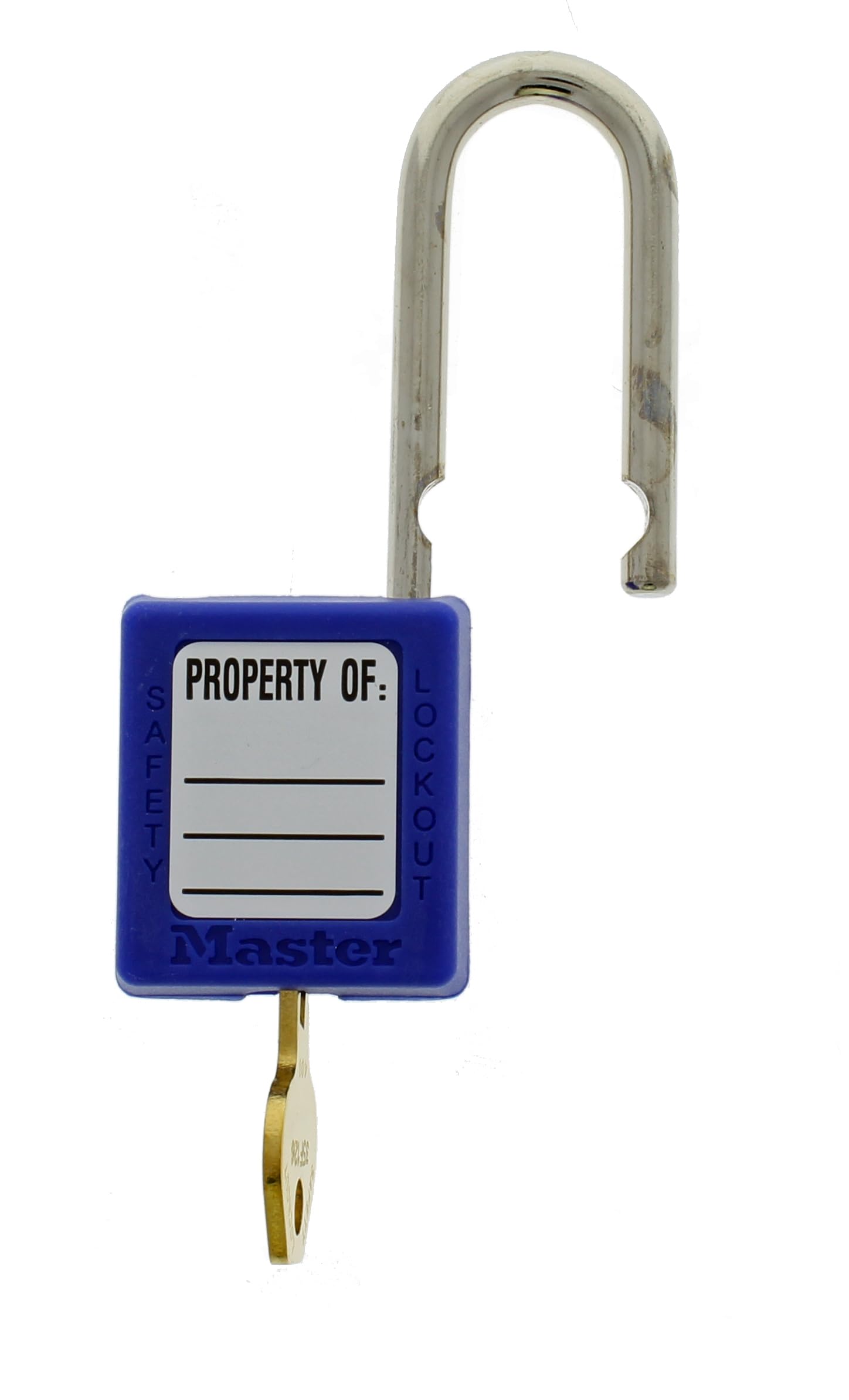 Ideal 44-912 Blue Safety Lockout Padlock - 1-1/2 Inch Shackle Clearance, 1/4 Inch Shackle - OSHA Compliant Industrial Lock for Electrical Panels & Equipment (Pack of 1)