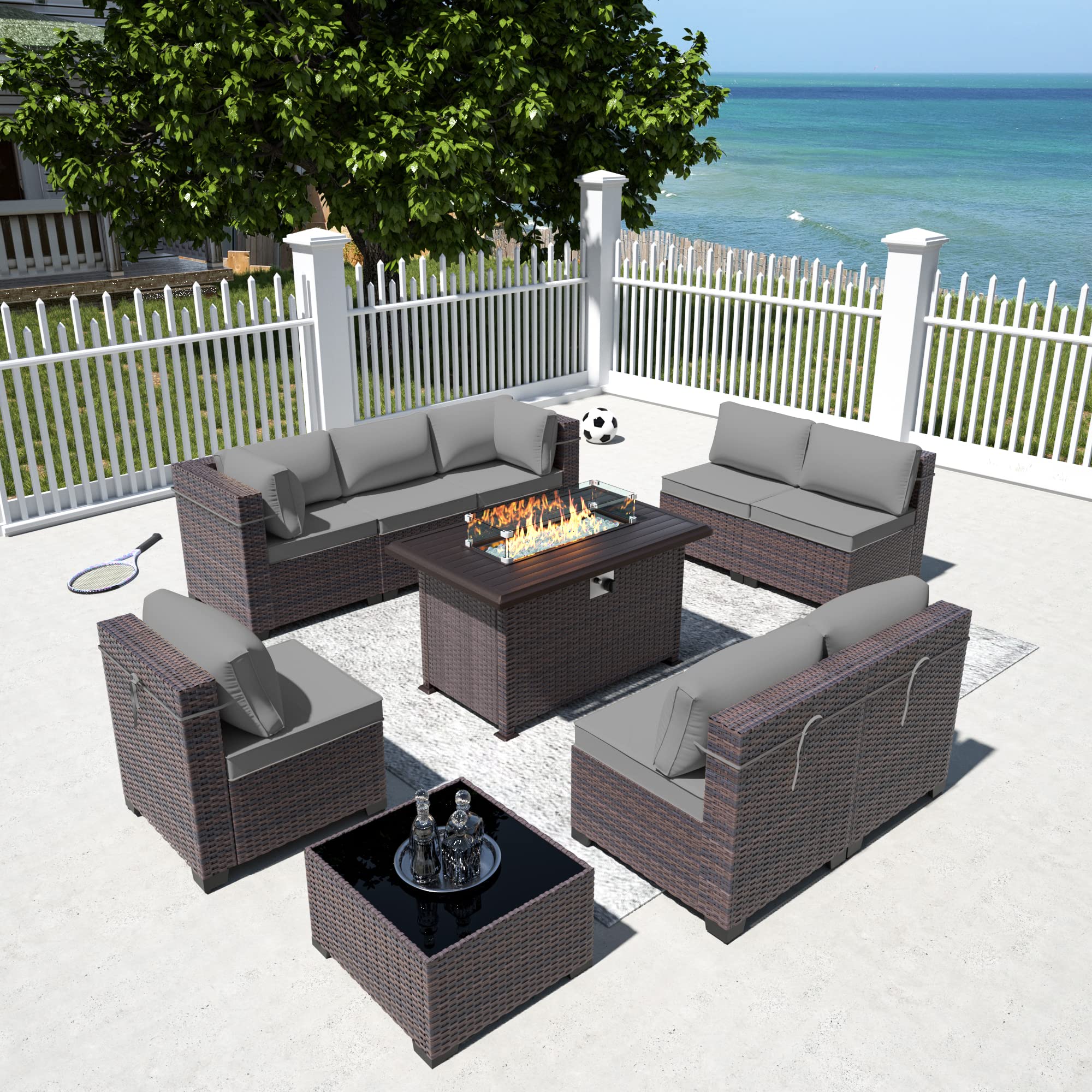10-Piece Outdoor Patio Furniture Set with 43