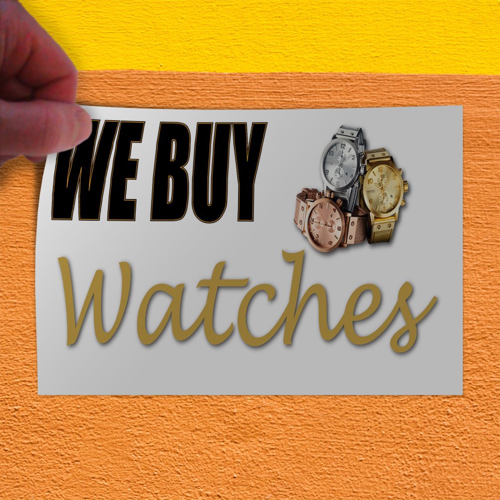 Custom Decal Stickers for Watches - 12x8 Inches Vinyl Safety Signs & Business Labels - Durable Industrial Advertising Printing for Retail, Warehouses & Safety Compliance