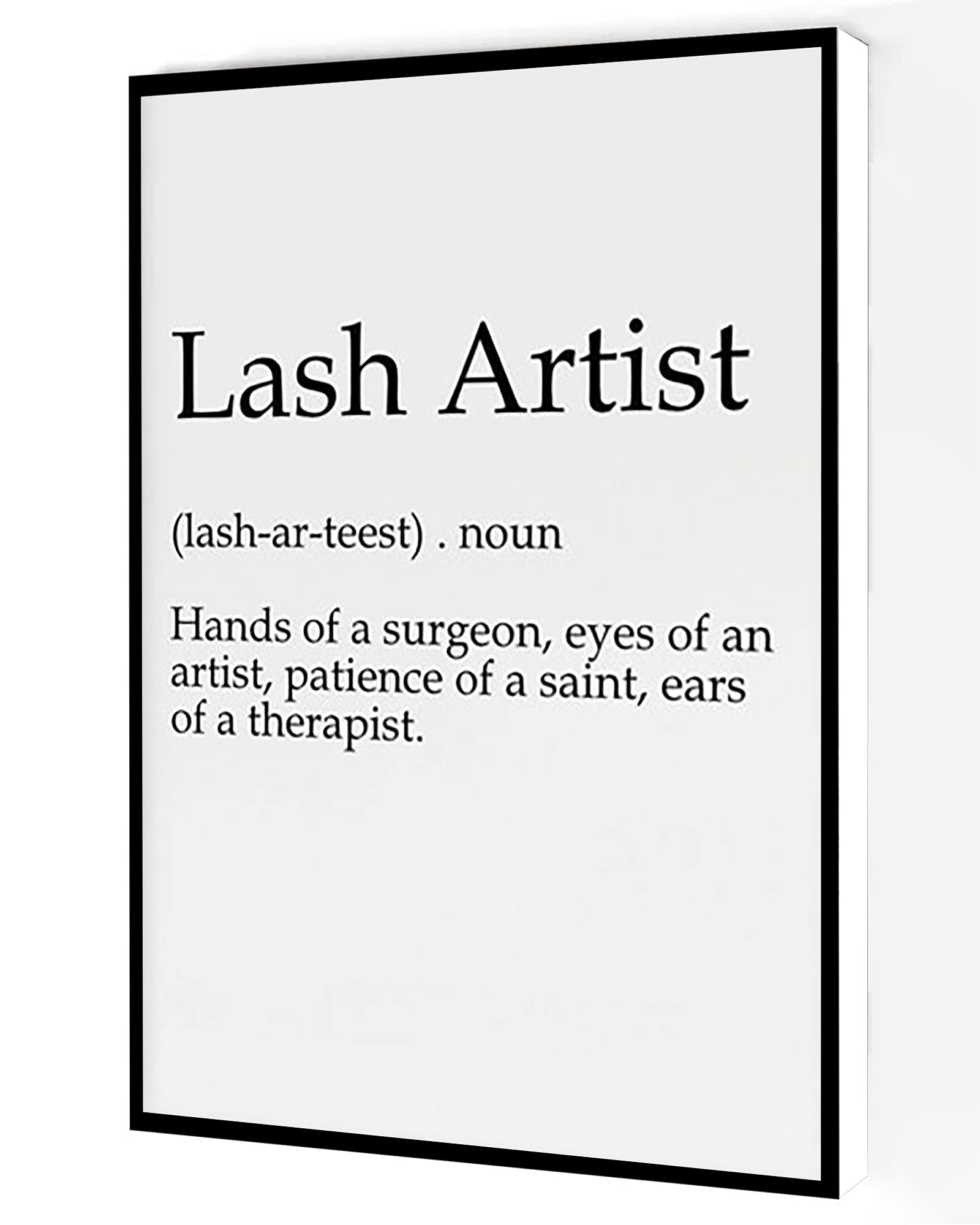 Lash Artist Canvas Wall Art - Salon Eyelashes Print Modern Painting for Home & Office Decor - 16x24 Inch Framed Poster (Perfect for Living Room, Bedroom or Beauty Salon Wall Decoration)