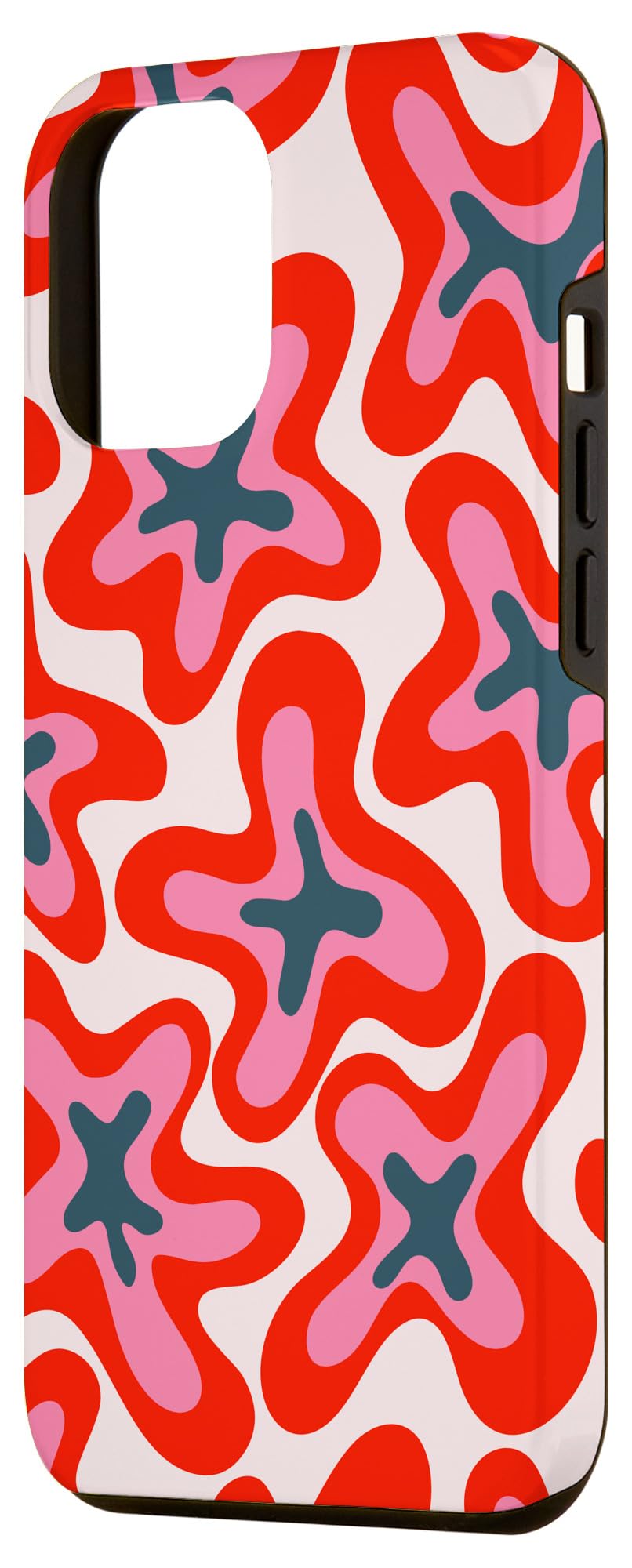 iPhone 12 Pro Max Retro Groovy Abstract 70s 80s Psychedelic Squiggle Phone Case - Perfect for Music Festivals & Vintage Lovers