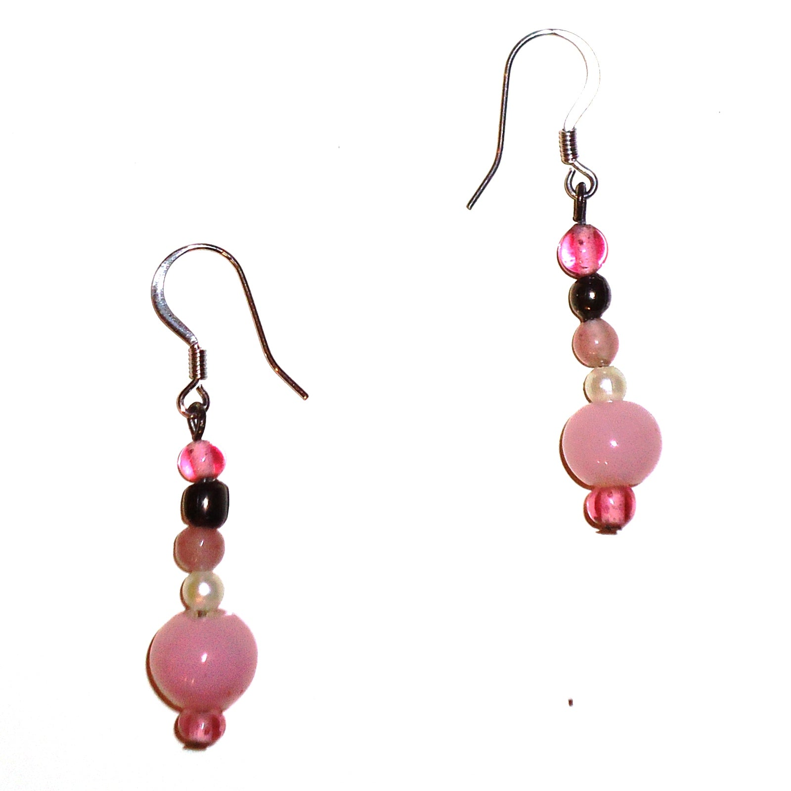 Pink Glass Bead Earrings for Women - Handmade Bohemian Dangle Earrings - Perfect for Parties, Weddings & Everyday Wear