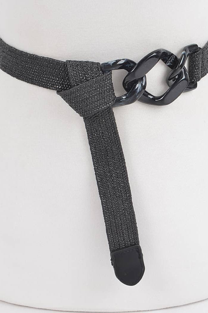 Stretchable Elastic Belt with Metal Cuff Link - Adjustable Waistband for Pants & Skirts - Perfect for Office Wear, Formal Events & Everyday Fashion