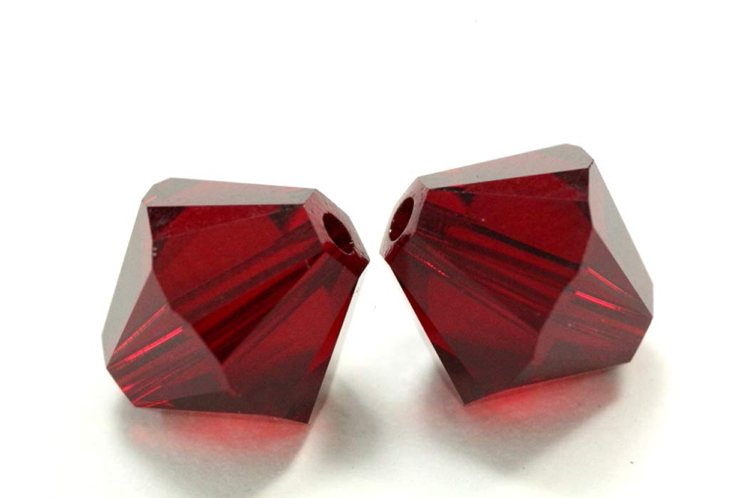 200pcs Authentic Preciosa 3mm (0.12 Inch) Small Faceted Bicone Crystal Loose Beads - Siam Red - Compatible with Swarovski 5301/5328 - Perfect for DIY Jewelry Making, Beading, Bracelets, Necklaces & Craft Projects - Pre-B305