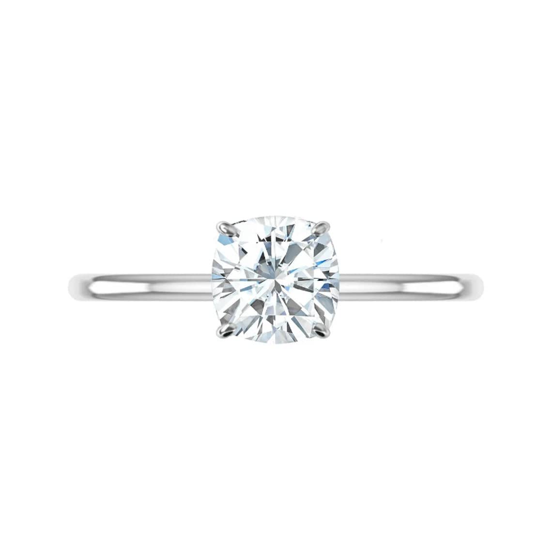 2 CT Cushion Cut Moissanite Engagement Ring Set - Vintage Halo Wedding Band & Solitaire Promise Ring for Women - Silver Bridal Jewelry for Anniversary, Proposal & Special Occasions