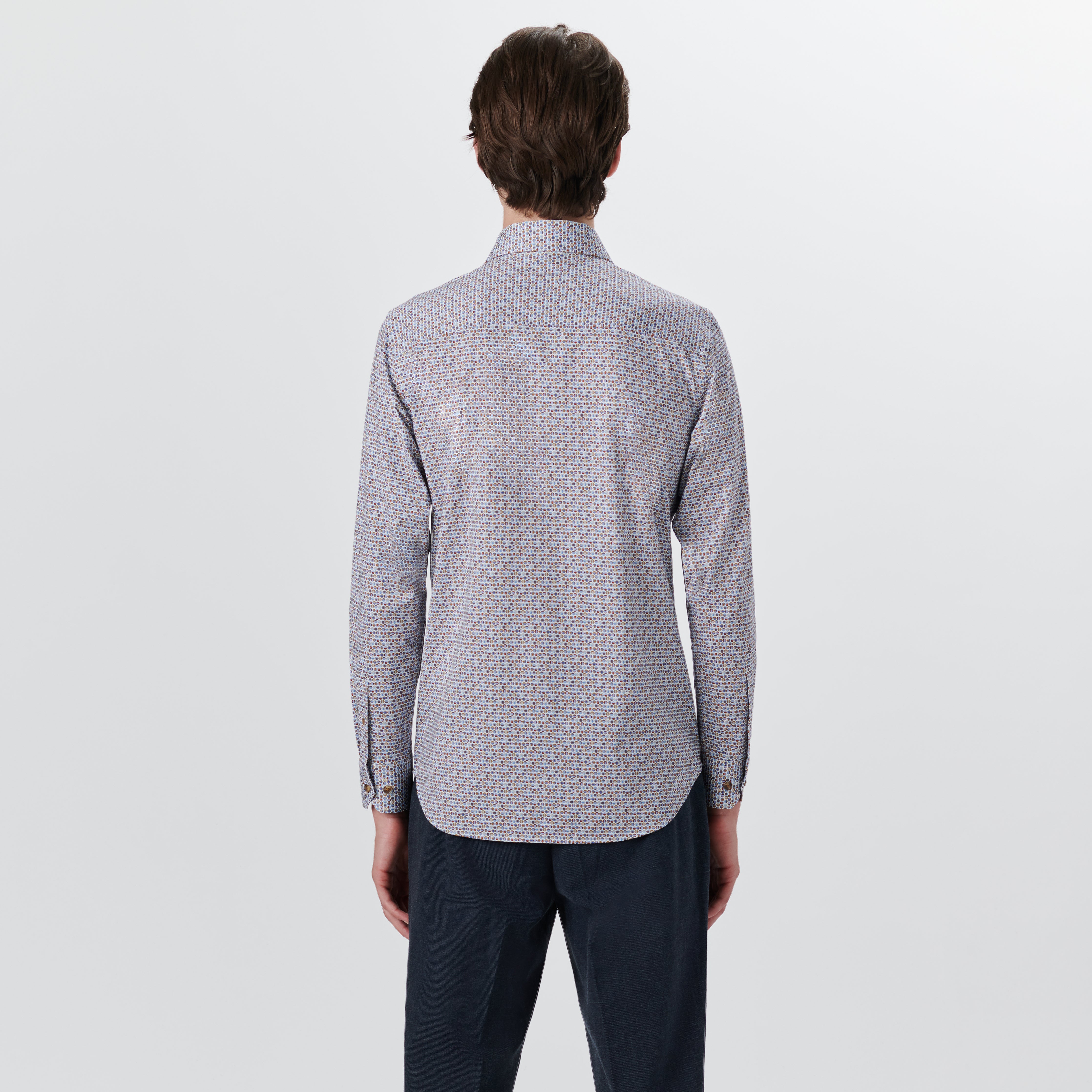 Stylish JAMES Geometric Print Cotton Shirt for Men - Trendy Casual Button Down Shirt for Office, Date Night & Summer Outfits