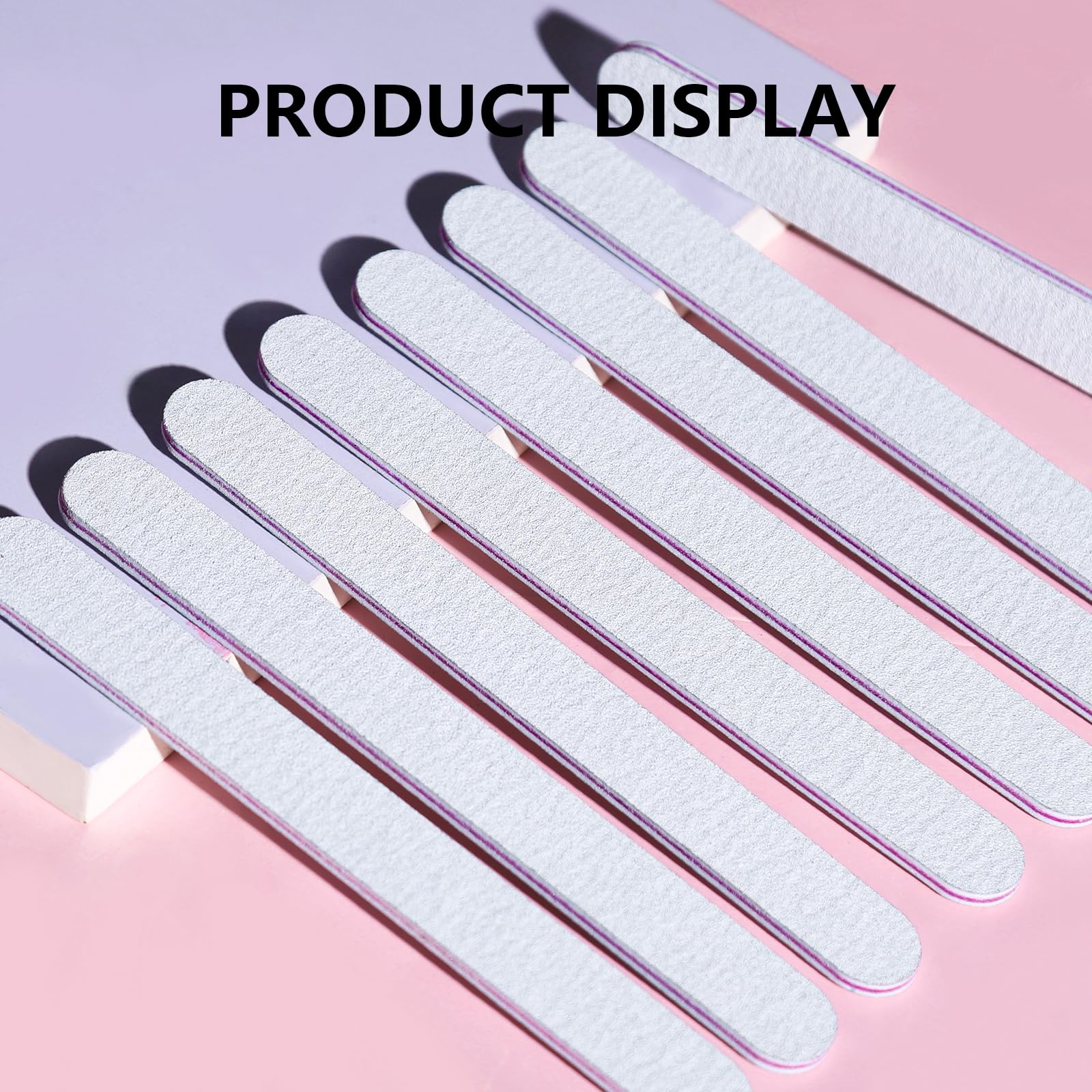 Professional Nail Files Set - 8 PCS 100/180 Grit Emery Boards for Natural & Acrylic Nails, Manicure Tools for Women, Durable Nail Care Kit (Rhombus Shape) - Perfect for Home Salon, Travel & DIY Nail Care