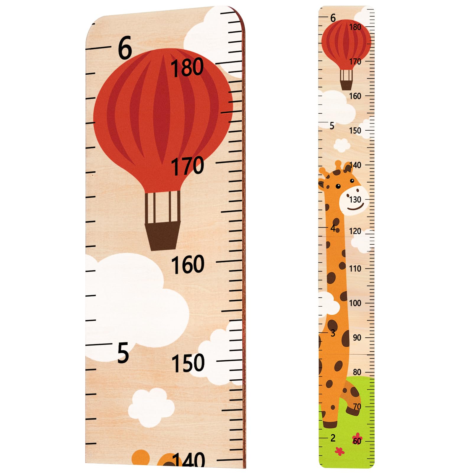 Basumee Wooden Growth Chart for Kids - Wall-Mounted Height Measurement Ruler for Nursery, Bedroom & Playroom - Cute Deer Design Baby Room Decor (Ideal for Boys & Girls Birthday Gifts, Baby Showers)