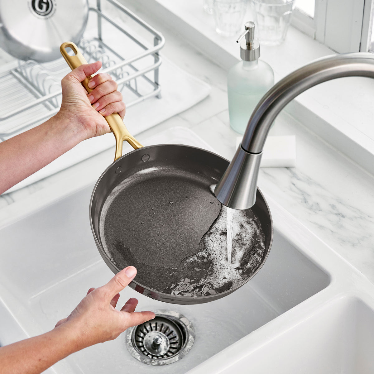GP5 Colors Ceramic Nonstick 11-Piece Cookware Set with Champagne Handles | Durable & Eco-Friendly Pots & Pans for Cooking, Baking & Frying | Perfect for Home Kitchen, Restaurant & RV Use