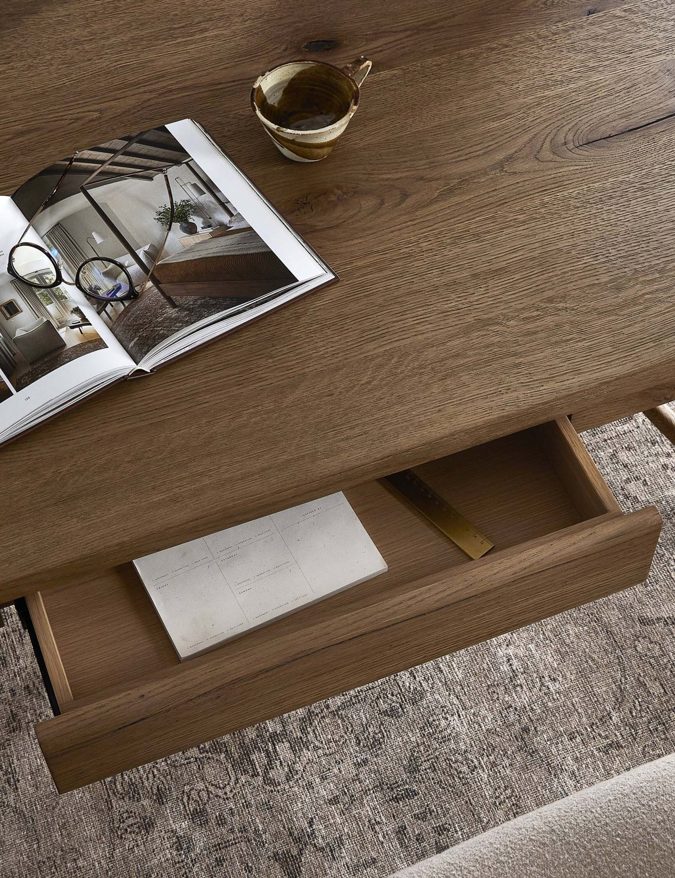 Amber Lewis x Four Hands Edison Desk - Modern Wooden Writing Desk for Home Office, Study & Workspace - Stylish & Functional Design for Professionals & Students