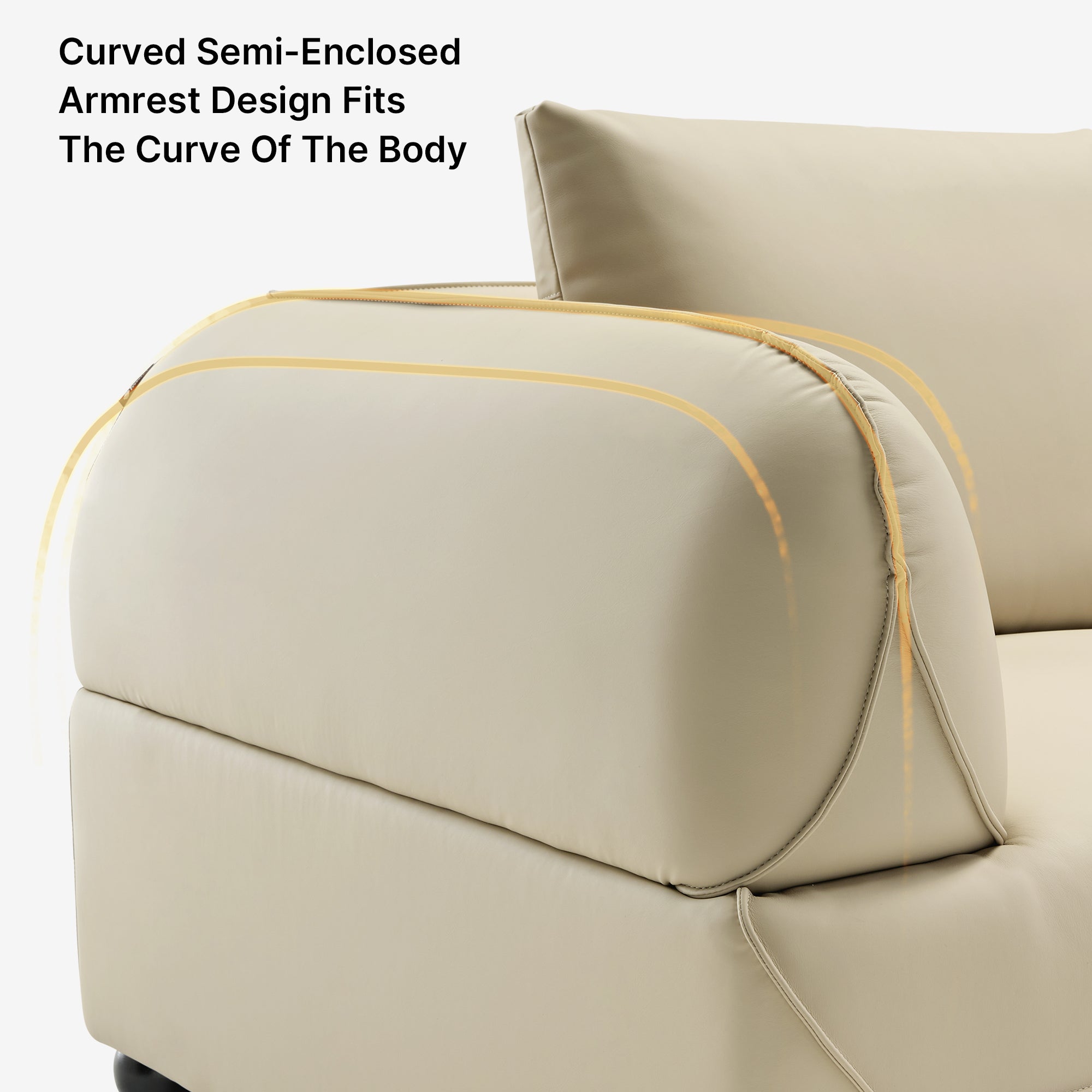 Leah Modern Curved Sectional Sofa - Comfortable L-Shaped Couch for Living Room, Lounge & Family Room - Soft Fabric Upholstery with Sturdy Wooden Frame - Perfect for Small Spaces & Apartments