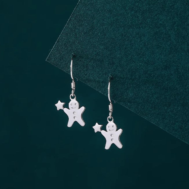 Gingerbread Man Dangle Earrings - Cute Christmas Stocking Stuffers for Women | DC007 | Perfect Holiday Gift & Party Accessory