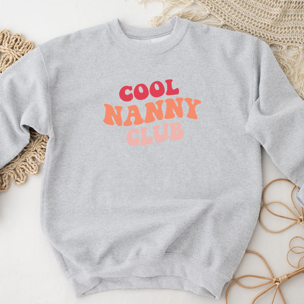 Cool Nanny Club Women's Casual Fleece Sweatshirt - Cozy Pullover Hoodie for Lounge, Workout & Streetwear Fashion