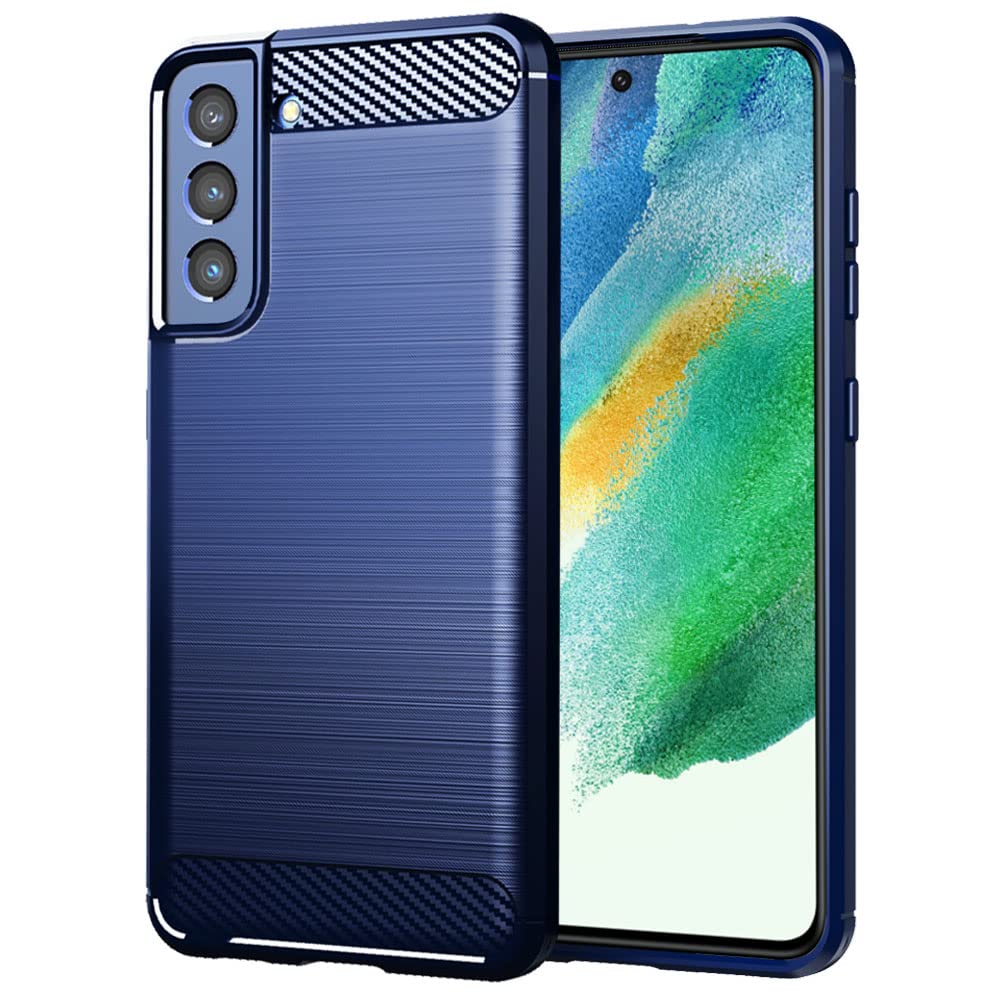 Premium Samsung Galaxy S21 FE Case with HD Screen Protector - Slim Shockproof Anti-Fingerprint Protective Cover for Galaxy S21 FE (Blue) | Perfect for Everyday Use, Travel & Outdoor Activities