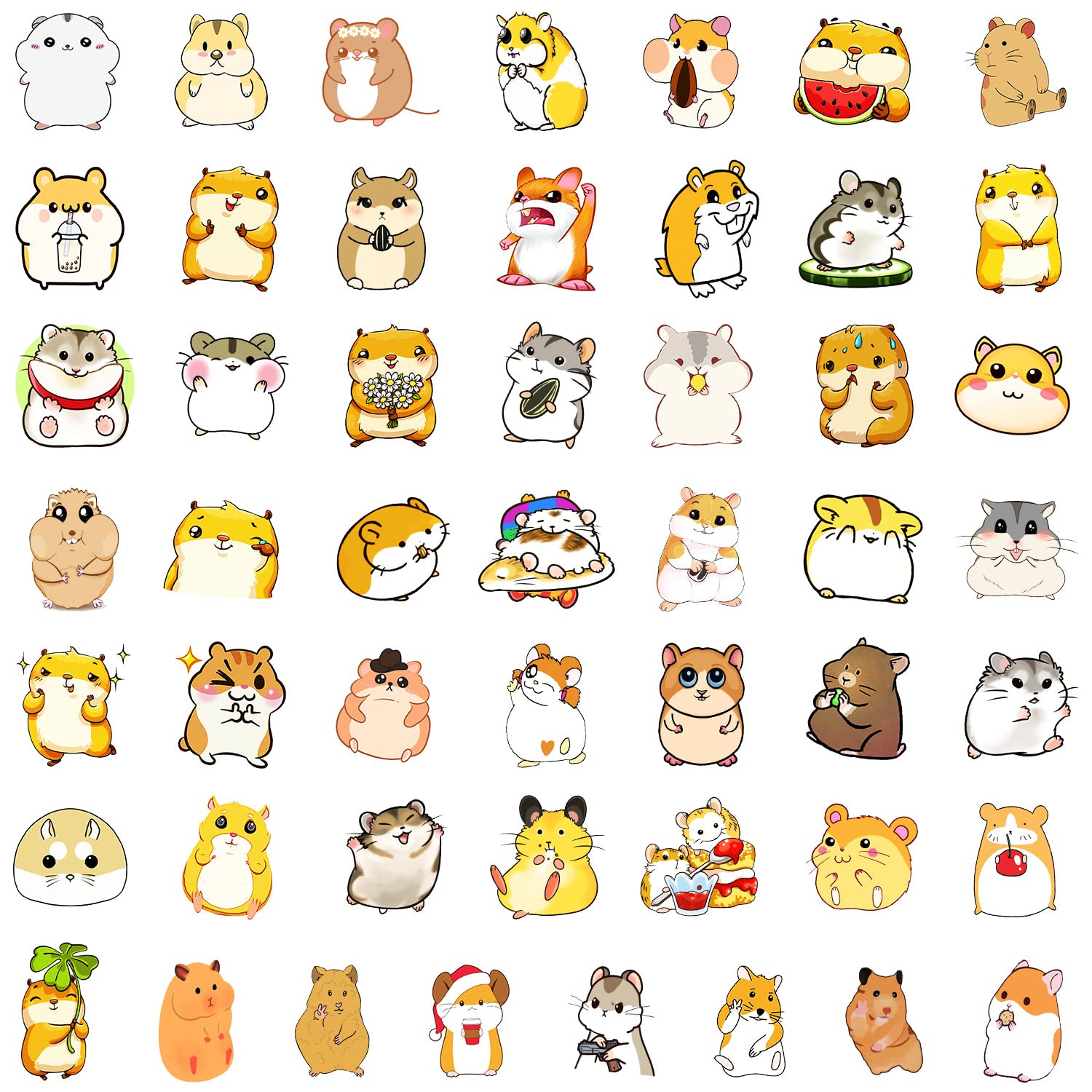 Cute Hamster Stickers - Waterproof Vinyl Decals for Hydro Flask, Laptop, Tablet, Phone - Fun Decorative Stickers for Kids, Teens & Adults - Perfect for Water Bottles, School Supplies & DIY Projects