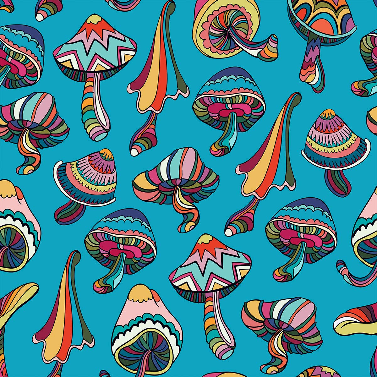Vibrant Mushroom Duvet Cover Set for Kids & Teens - Twin Size Psychedelic Botany Bedding with Whimsical Doodles - Perfect for Boys & Girls Bedrooms, Dorm Decor, and Fantasy-Themed Sleep Spaces