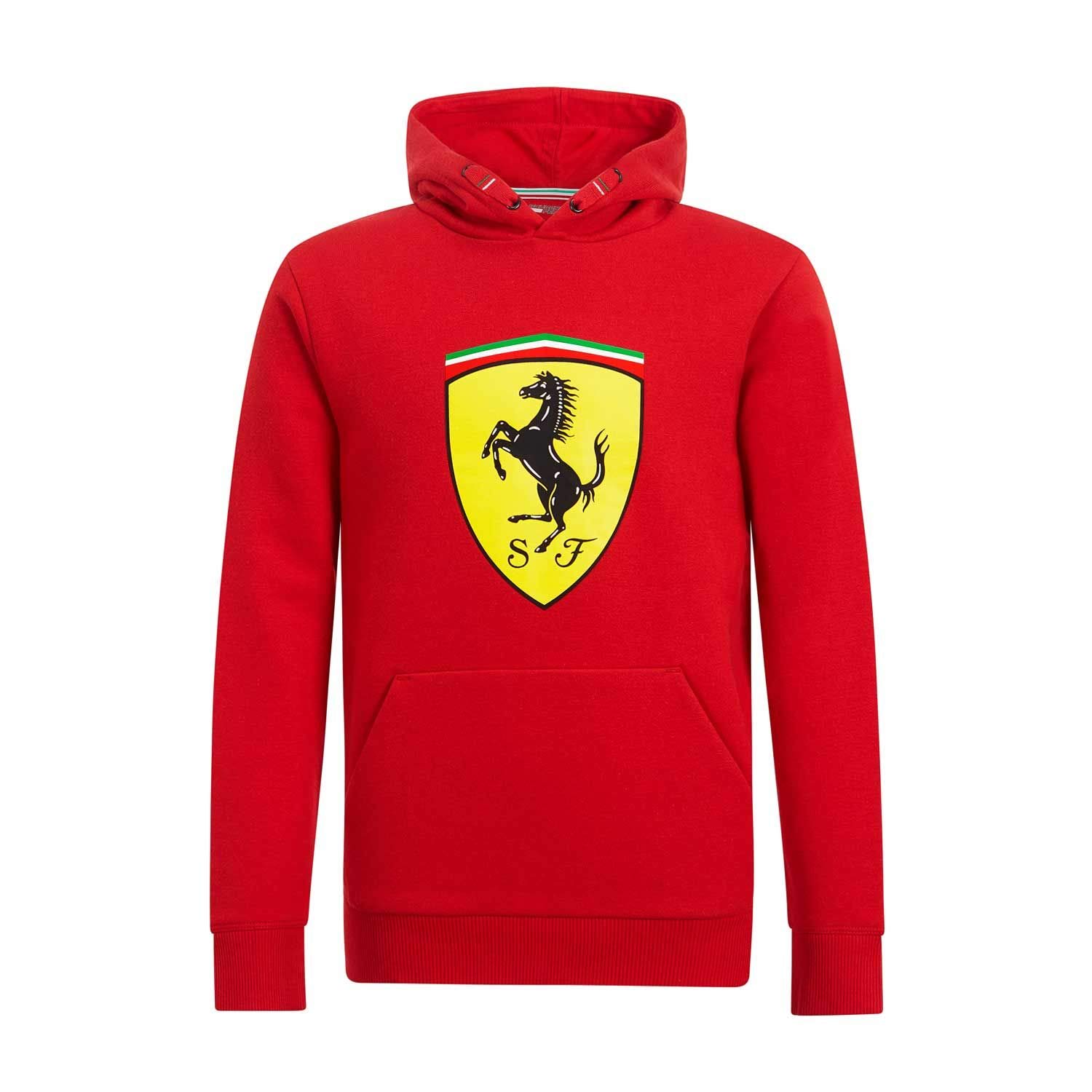 Scuderia Ferrari F1 Kids Hoodie - Black Official Team Merchandise | Warm Fleece-Lined Sweatshirt for Boys & Girls | Perfect for Racing Fans, School & Outdoor Activities