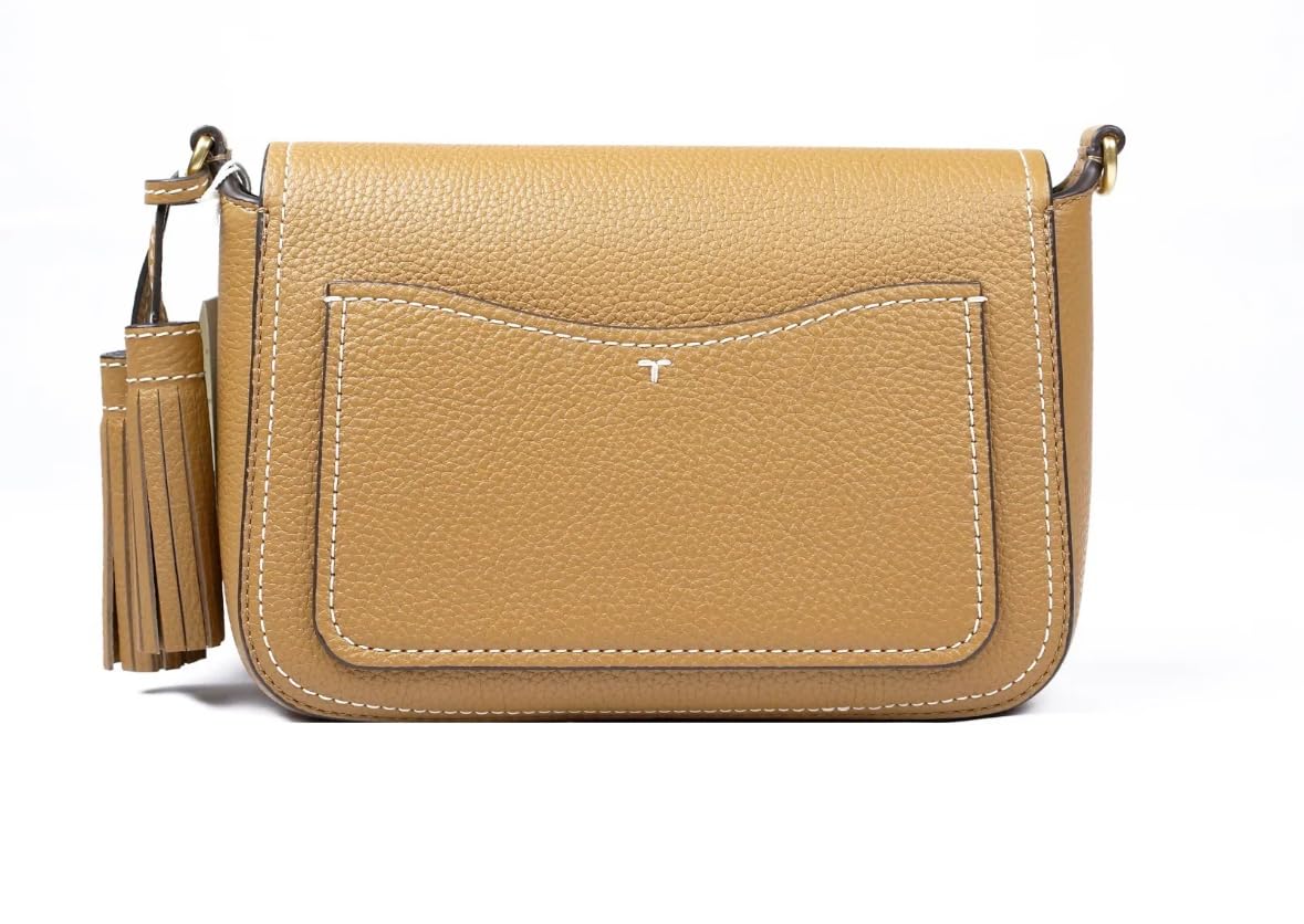 Tory Burch Thea Pebbled Leather Crossbody Shoulder Bag in Tiramisu | Stylish Flap Design for Women | Perfect for Work, Travel & Everyday Use