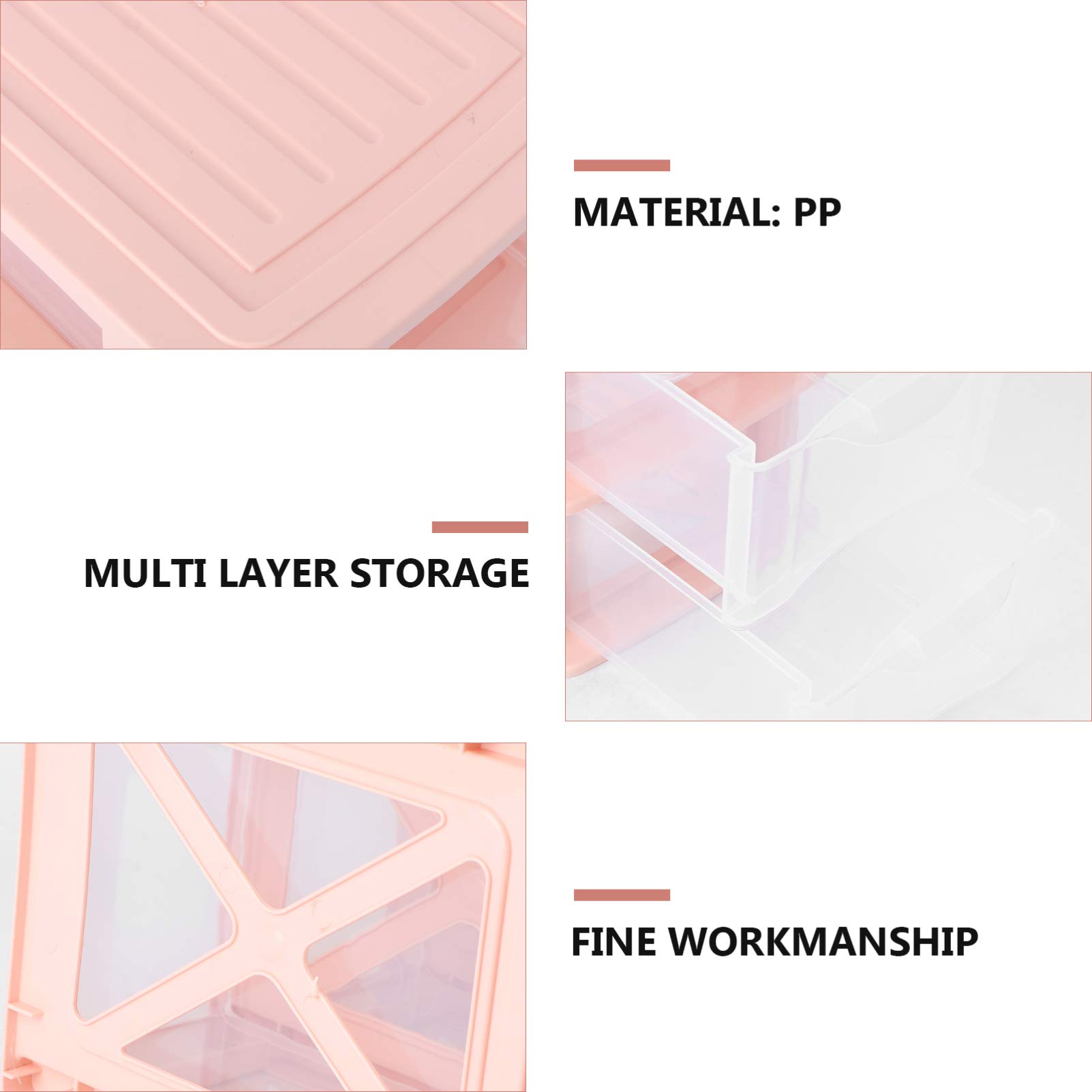 3 Drawer Cube Storage Organizer - Plastic Desktop Organizer for Office & Makeup Supplies, Home Office Organization (Pink) | Perfect for Desk Accessories, Cosmetics & Stationery Storage