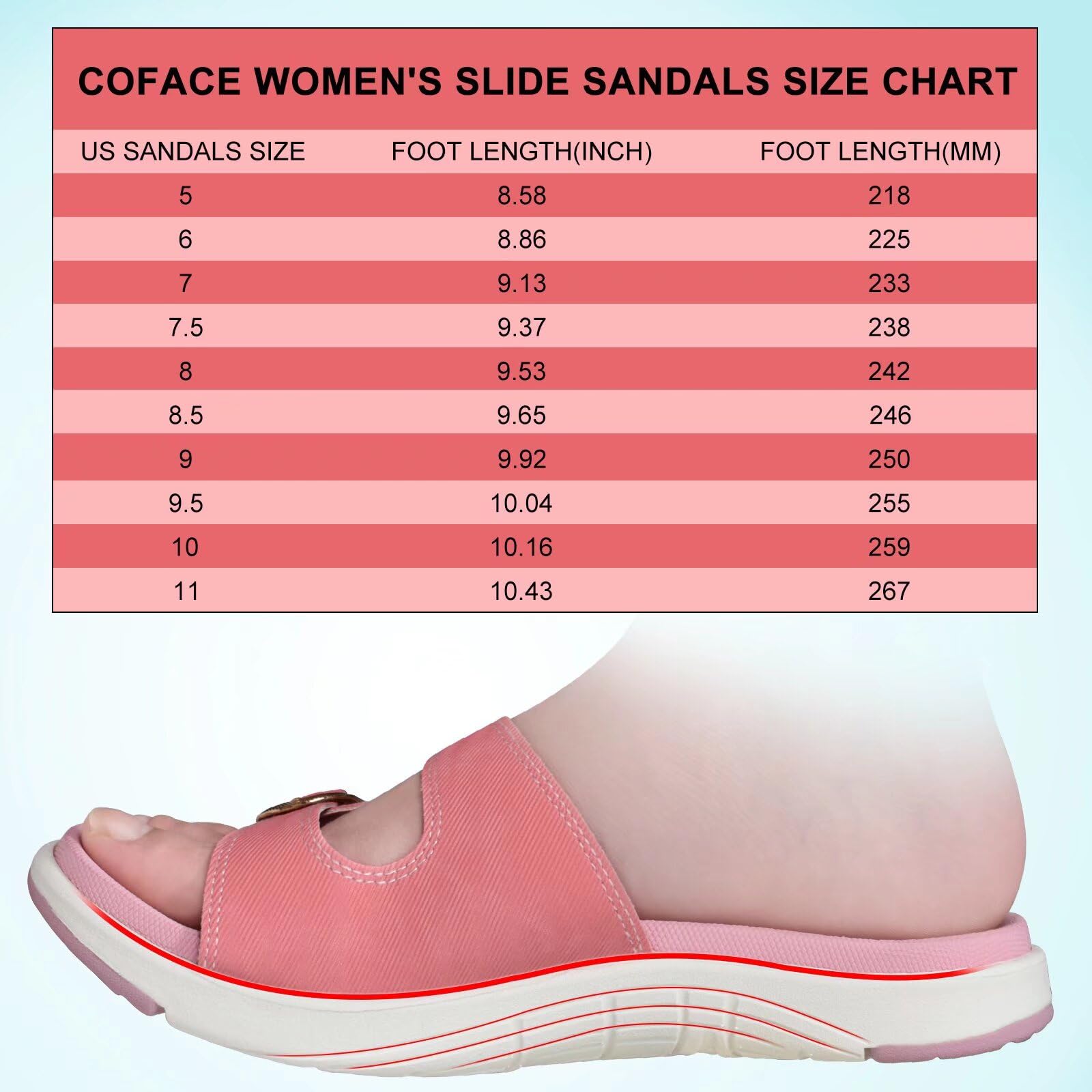 **COFACE Women's Orthotic Slides - Comfortable Plantar Fasciitis Arch Support Sandals for Ladies - Adjustable Straps & Soft Cushion - Perfect for Yoga, Home, and Post-Workout Relaxation**