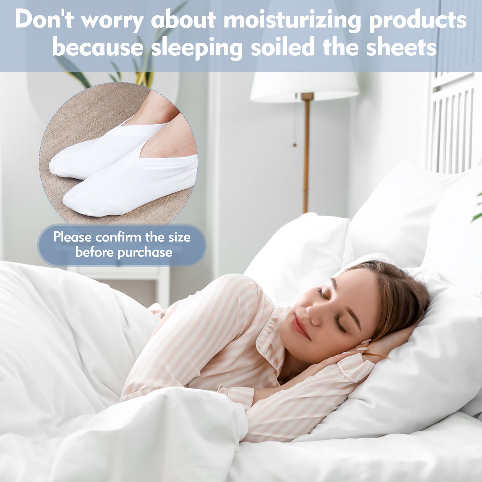 3 Pcs Moisturizing Socks for Cracked Heels Repair - Spa Socks with Lotion for Overnight Deep Hydration - Soft Foot Care for Dry Cracked Feet - Perfect for Home Spa, Relaxation & Nighttime Foot Treatment