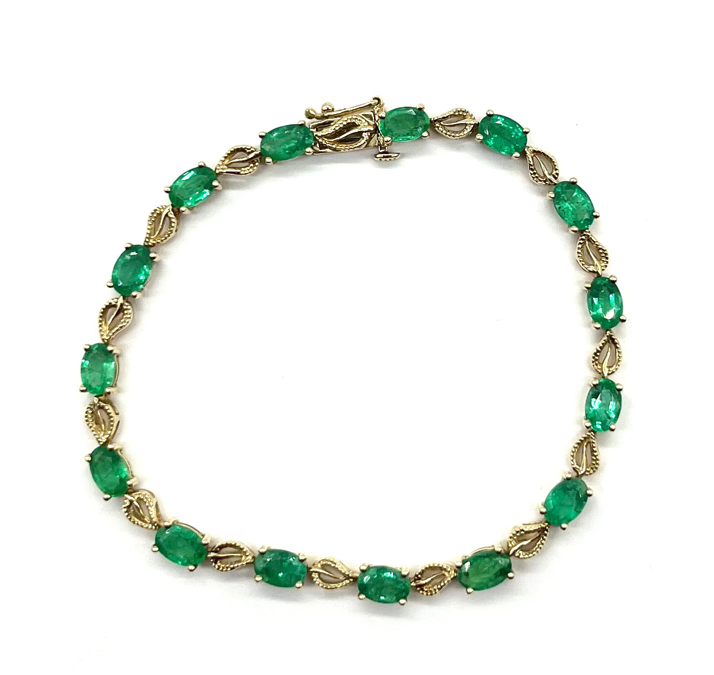 7.50ctw Genuine Emerald Tennis Bracelet - 925 Sterling Silver Jewelry for Women - Perfect for Weddings, Parties & Special Occasions
