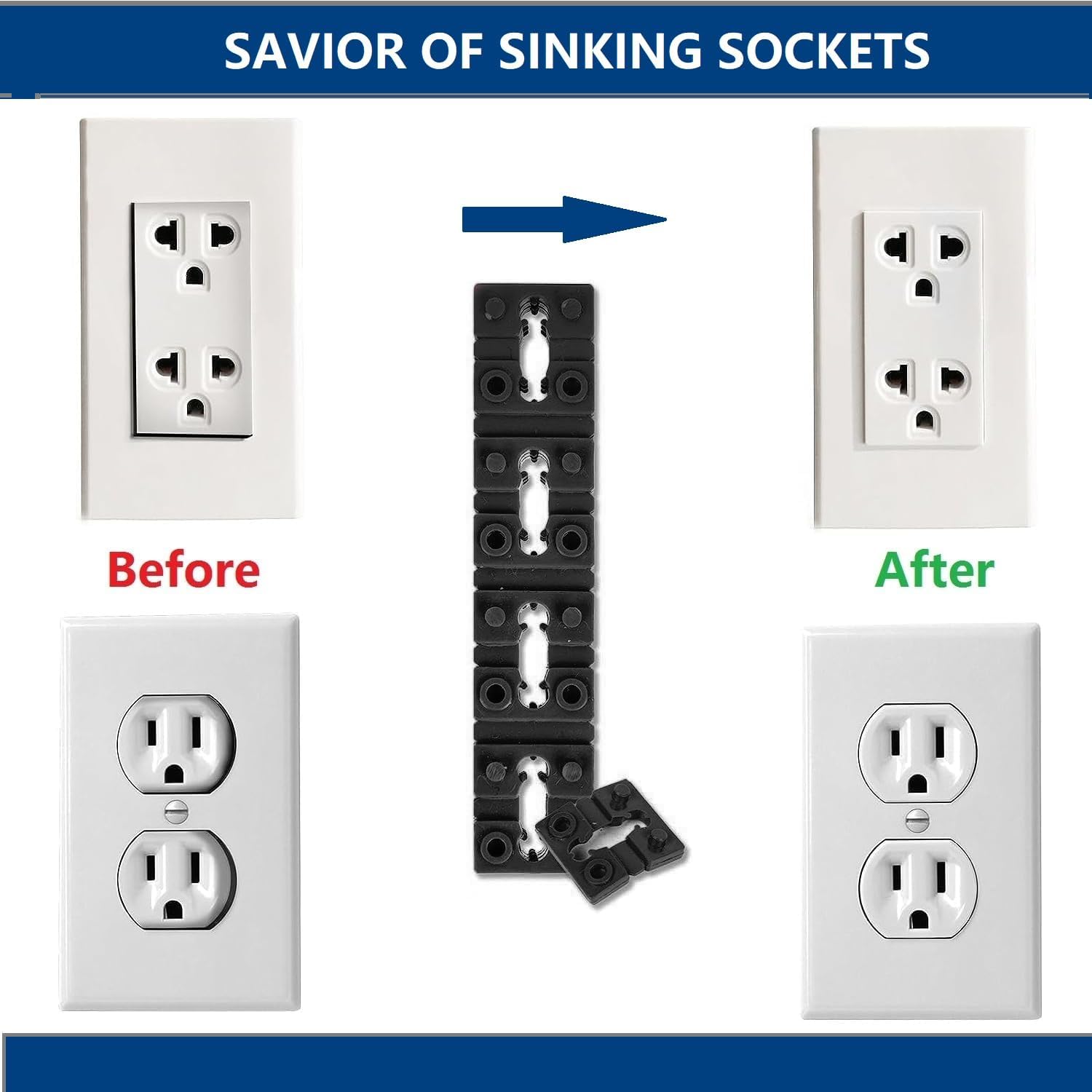 100pcs Black Electrical Outlet Spacers - Switch & Receptacle Spacer Shims for Loose Electrical Box, Socket Extender | Perfect for Home Renovation, Electrician Tools & DIY Electrical Projects