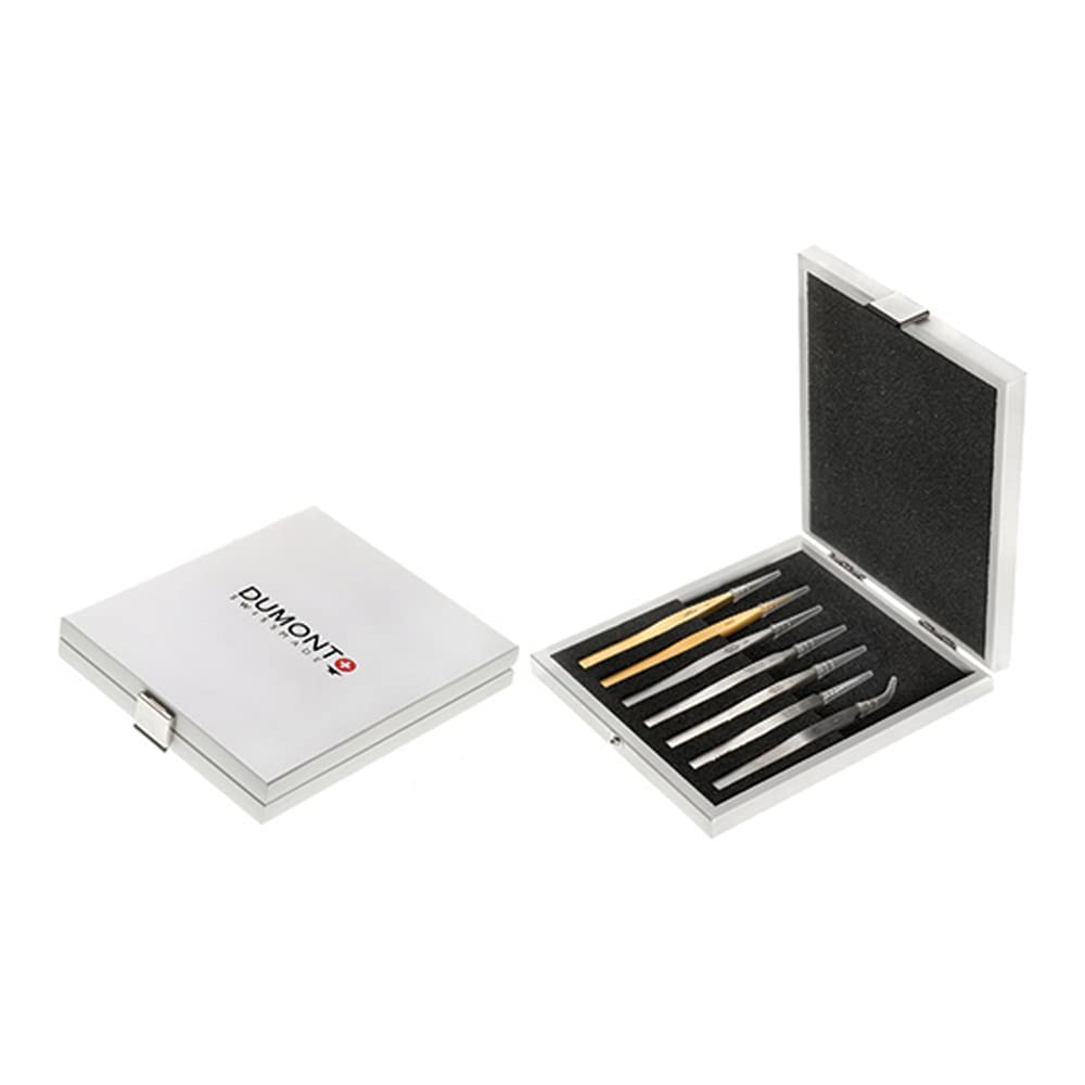 Premium Dumont Tweezer Box for 7 Tweezers - EMS BOX-W-007 Wooden Storage Case | Perfect for Jewelry Making, Watch Repair & Electronics Workstation Organization