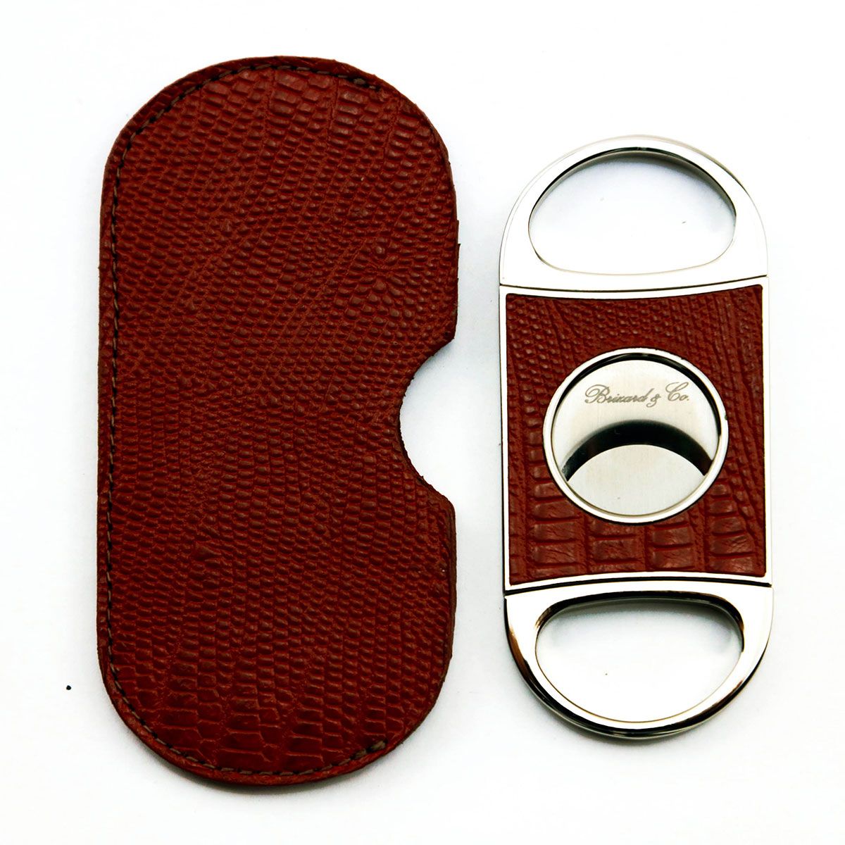 Premium Brizard & Co Double Guillotine Series II Lizard Havana Cigar Cutter - Sharp Stainless Steel Blades for Perfect Cuts - Ideal for Cigar Enthusiasts & Luxury Gifts