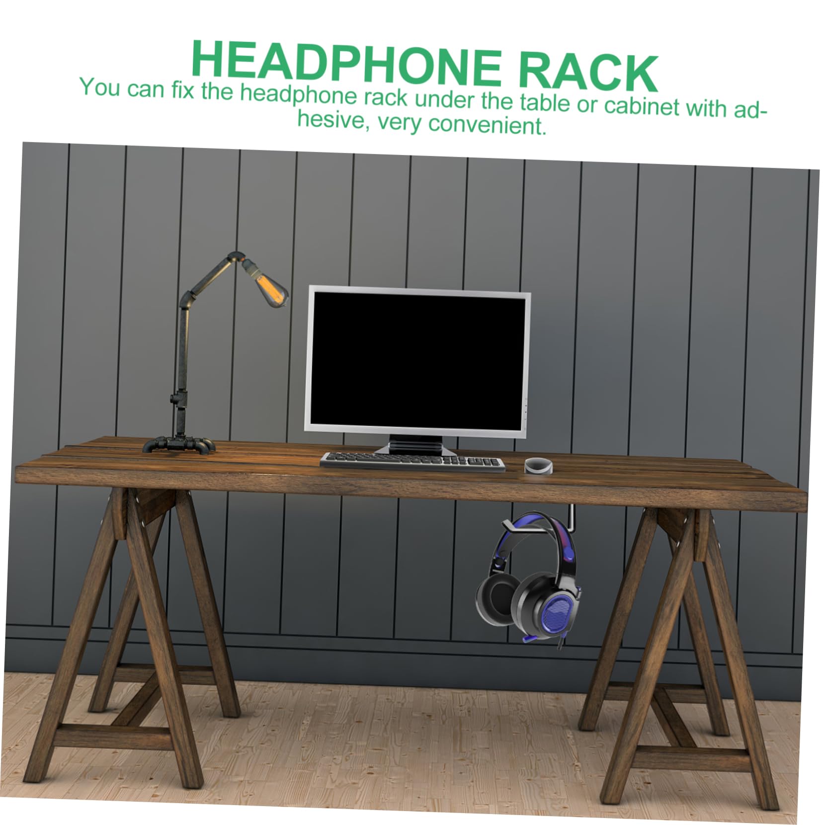 BESTonZON Horror Sticker Set (2pcs) - Acrylic Under Desk Headphone Hanger with Punch Design for Gaming Headsets, Microphones & Bags - Perfect for Gaming Setup & Office Organization