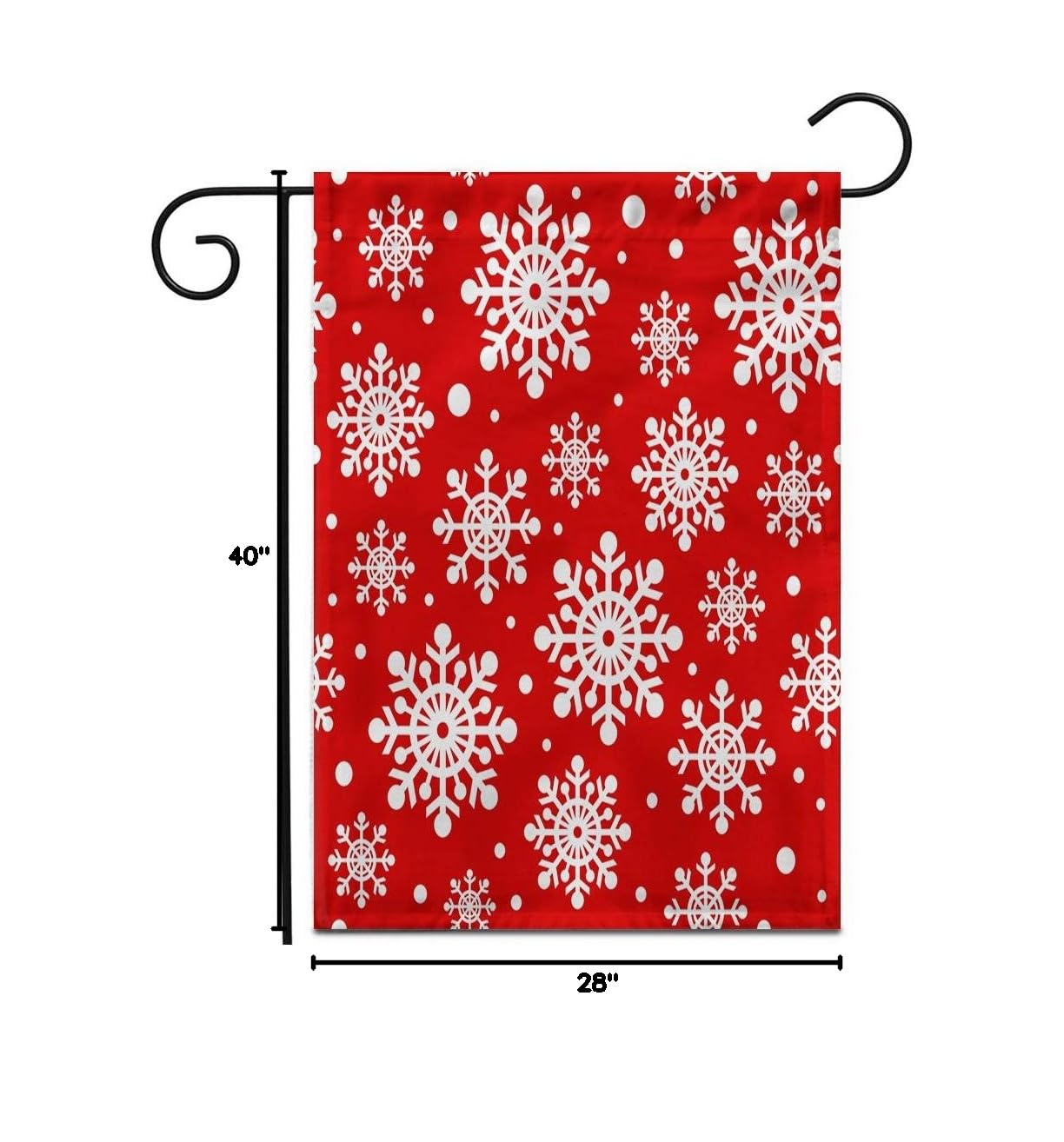 28x40 Inch Christmas Garden Flag with Snowflake Design - Double Sided Outdoor Holiday Decor for Yard, Patio, Lawn - Perfect for Winter Seasonal Home Decoration
