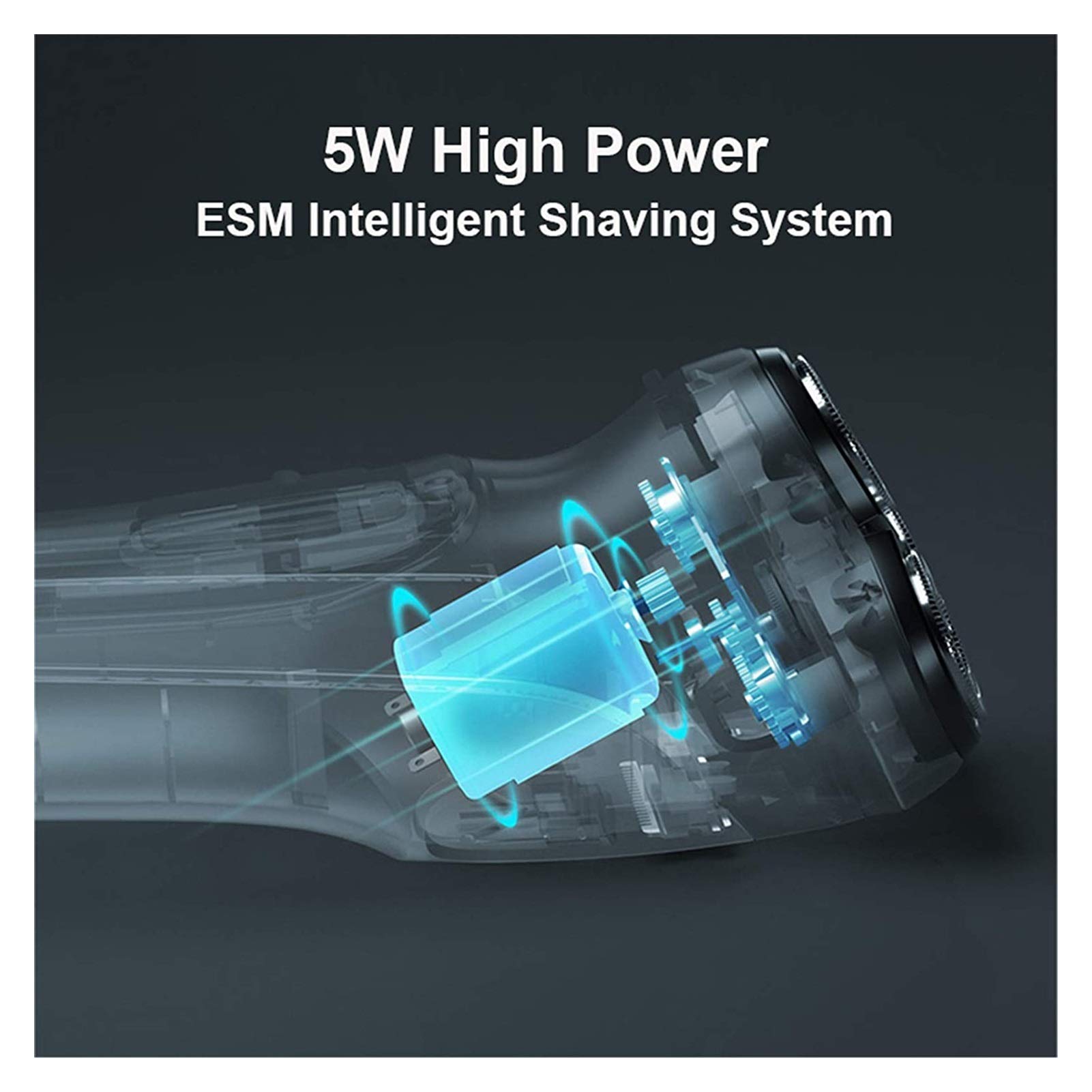Premium Electric Shaver for Men - Wet & Dry Waterproof Cordless Rotary Razor with 3D Floating Heads & Pop-up Trimmer | Rechargeable Men's Shaving Kit | Perfect for Travel, Gym & Daily Grooming - Black