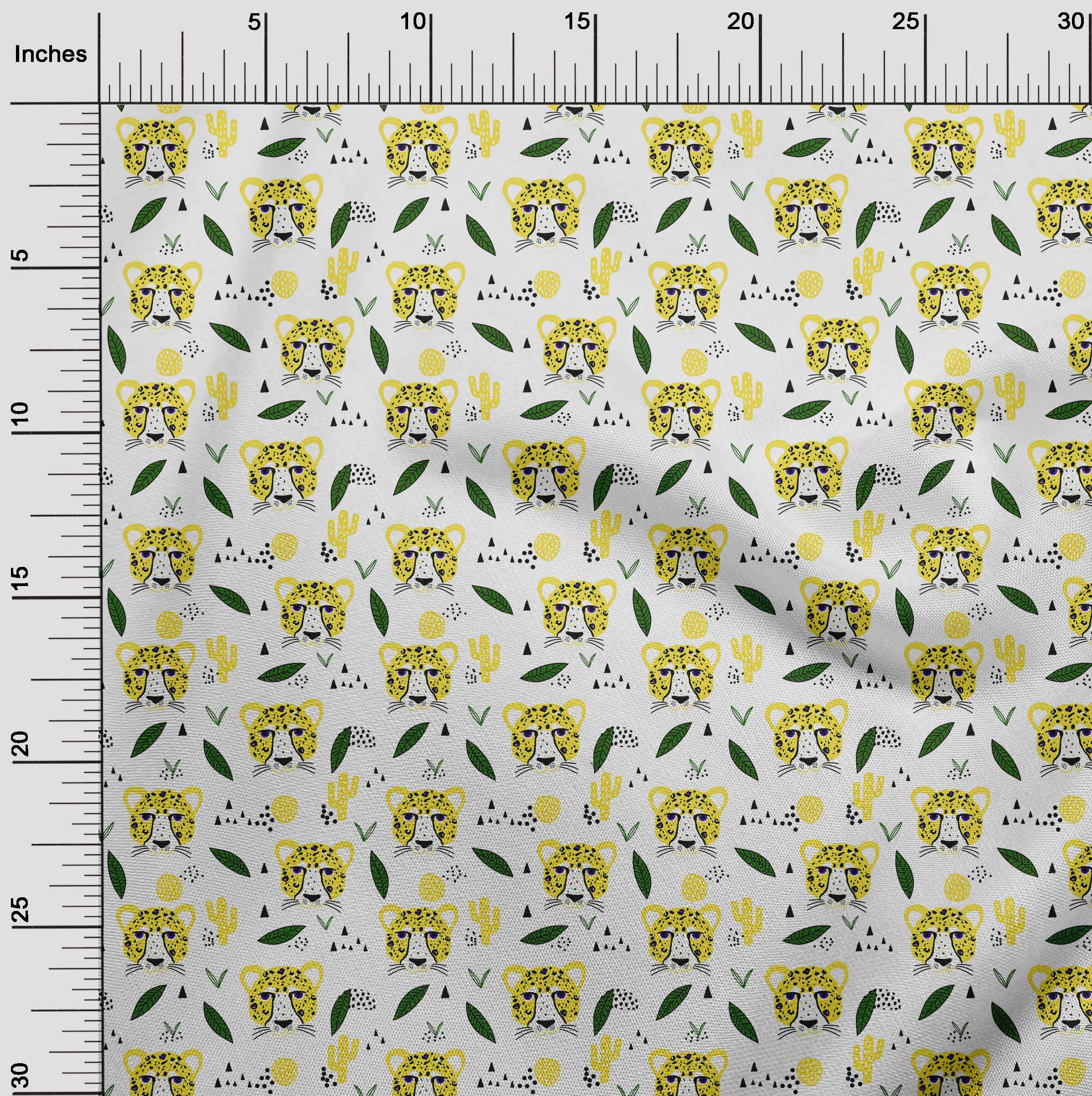 Premium Cotton Silk Blend Yellow Fabric for Kids - 42 Inch Wide Printed Animal Design DIY Sewing Material by The Yard | Perfect for Children's Clothing, Costumes, Quilting & Craft Projects