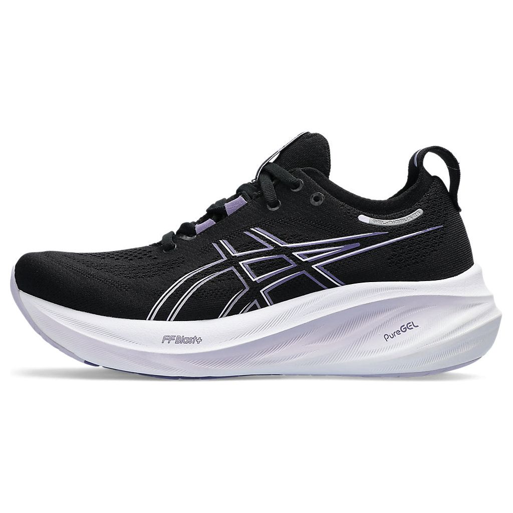 Asics Women's Gel Nimbus 26 Running Shoes - Black Dusty Purple | Lightweight Cushioned Sneakers for Women | Perfect for Jogging, Gym Workouts & Daily Walking