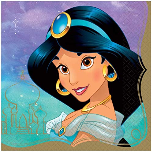 **Amscan Aladdin Princess Jasmine Party Supplies Set - 24 Plates, 24 Napkins, 24 Forks & Spoons, Decorations - Perfect for Birthday, Baby Shower, Themed Parties (Disney Inspired)**