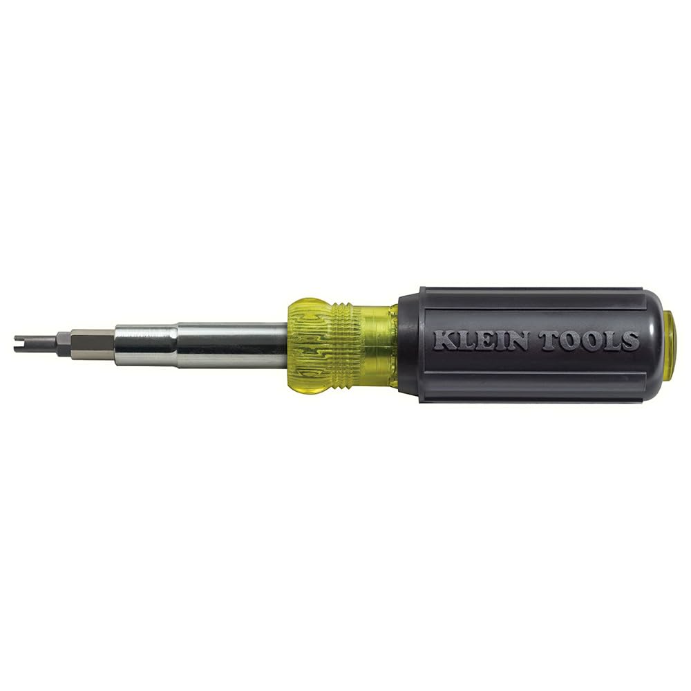 Klein Tools 32527 11-in-1 Multi-Bit Screwdriver & Nut Driver Set with Phillips, Slotted, Square, Schrader Bits - Perfect for Home Repairs, DIY Projects & Professional Electrical Work
