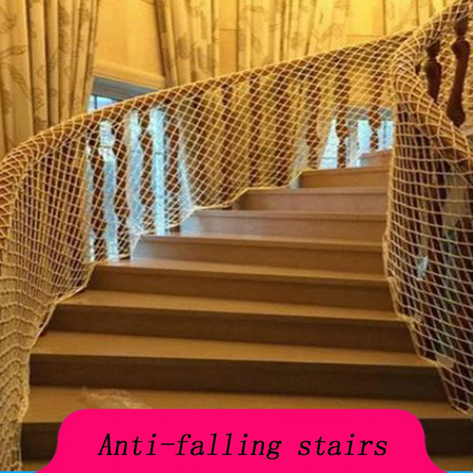 Stair Railing Safety Net - 10x10m (33x33ft) White Nylon Mesh for Outdoor Balcony, Garden Fence & Child Fall Protection - Durable Construction Safety Net with 10cm Mesh - Perfect for Home, Playground & Construction Sites