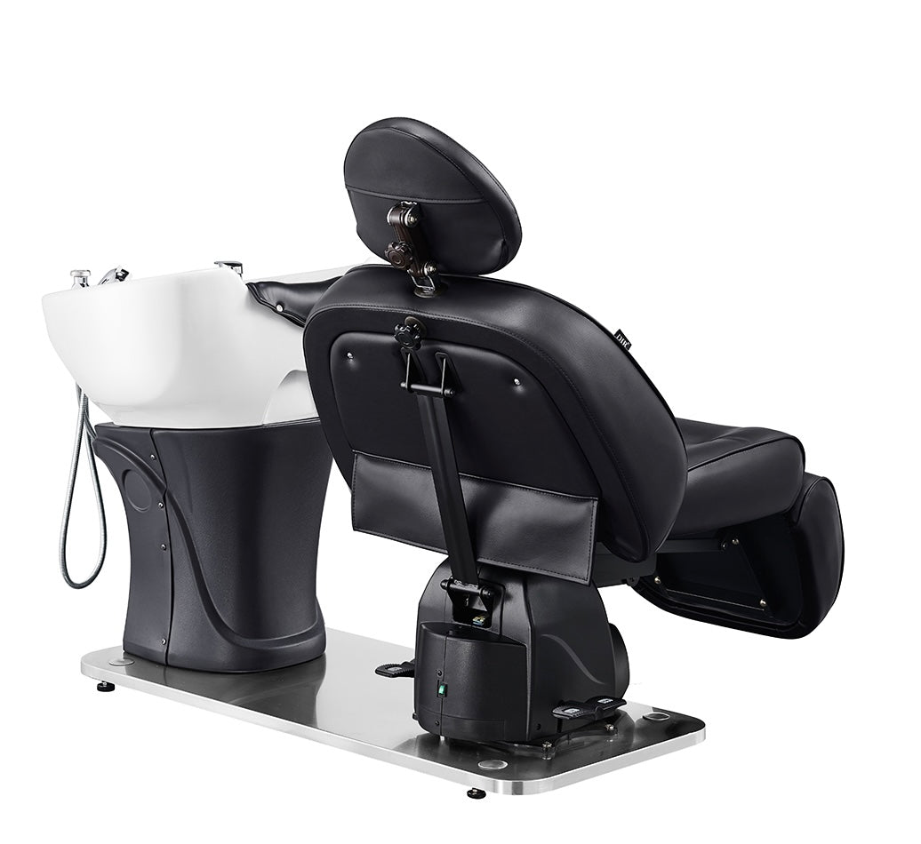 Maximus Full Recline Shampoo Unit with Rotating Seat - Professional Salon Hair Washing Station for Elderly & Disabled Care - Perfect for Home, Nursing Homes, and Beauty Salons