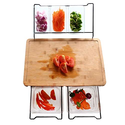 XiaoMinZhang 5-Piece Multifunctional Cutting Board Set with PC Storage Box - Durable, Non-Slip Kitchen Cutting Boards for Meat, Vegetables, Fruits - Perfect for Home Cooking, Meal Prep & Professional Kitchens