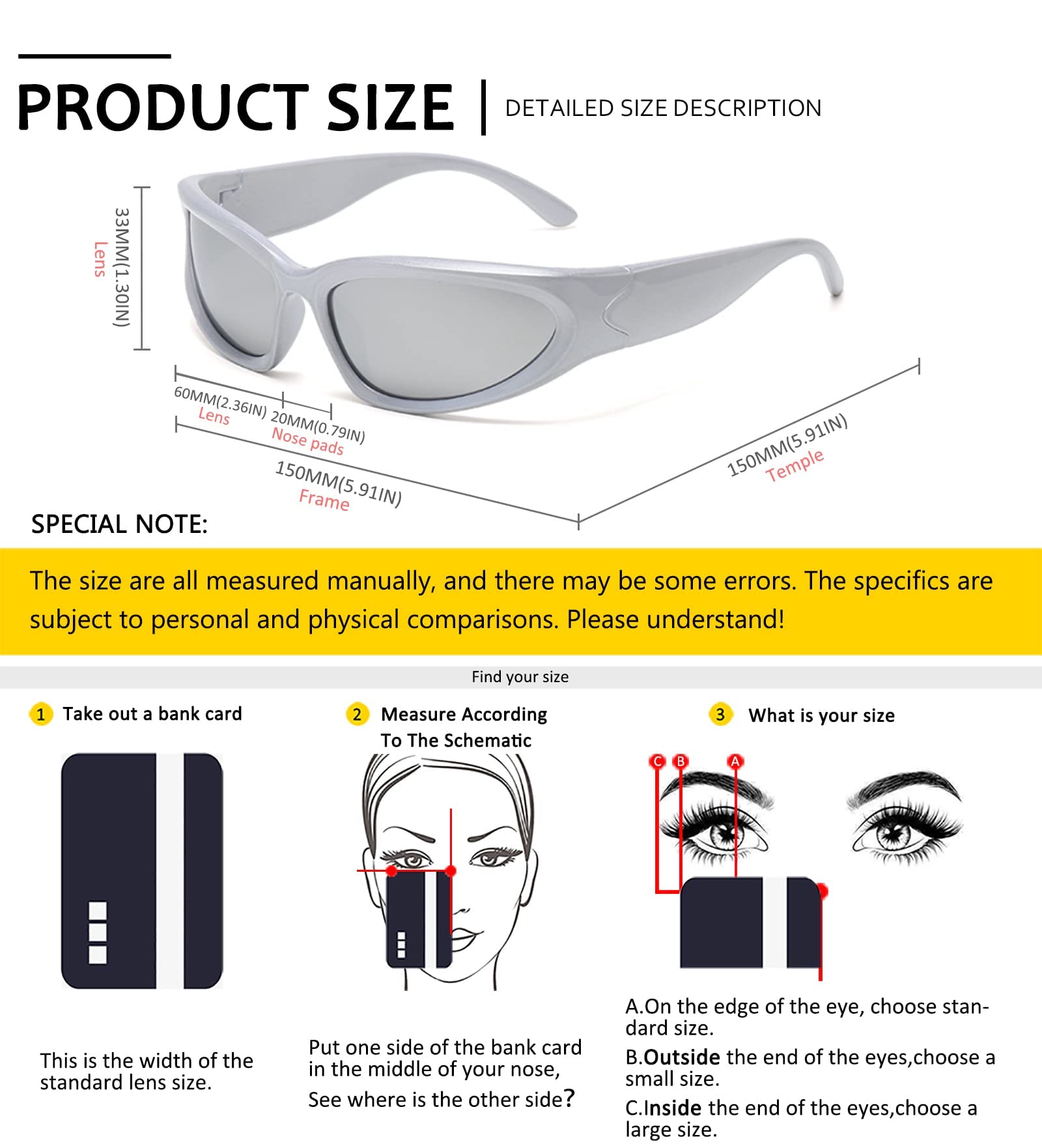 SHEEN KELLY Y2K Polarized Sports Sunglasses for Men - Black Silver Futuristic Fashion Sunglasses for Running, Driving & Outdoor Activities