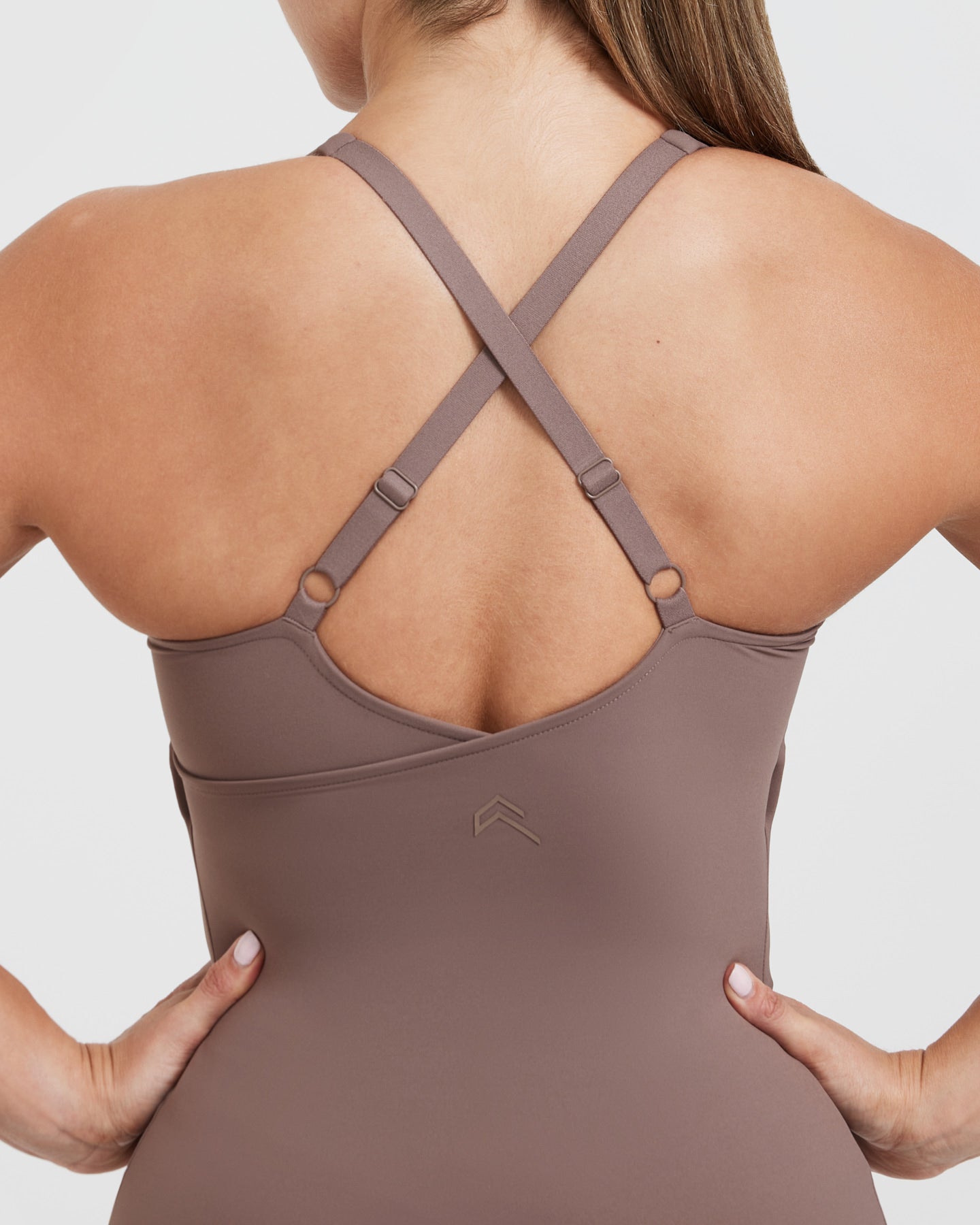 Unified V Neck Cross Back Vest for Women - Cool Brown | Casual & Workout Wear | Perfect for Yoga, Gym, and Everyday Fashion
