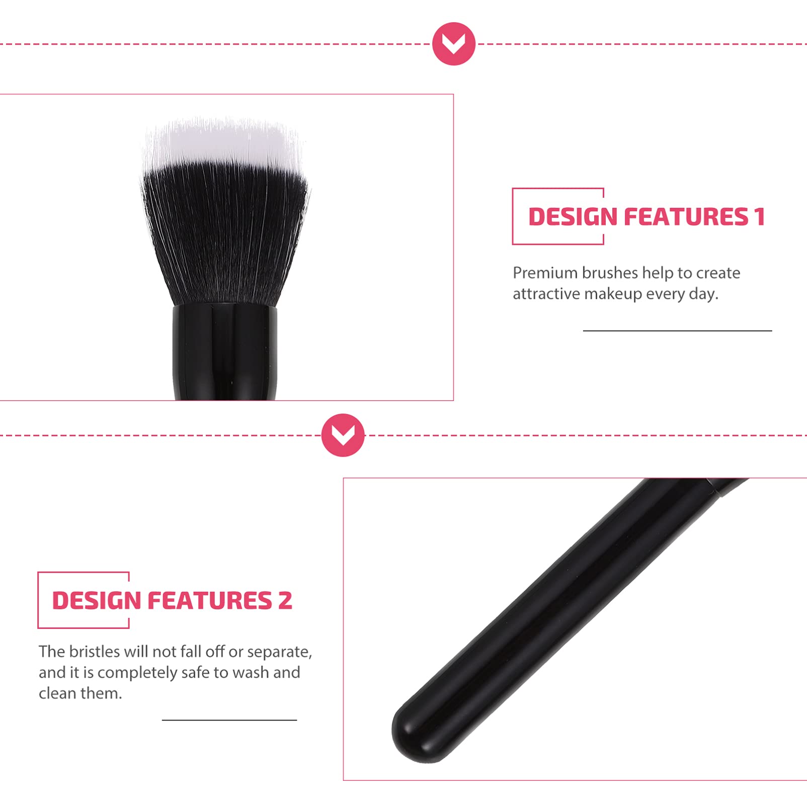 Beaupretty 2Pcs Highlight & Blush Makeup Brushes Set - Double Layer Powder Brush for Contouring, Blending & Highlighting - Professional Large & Small Cosmetic Tools for Face Makeup Application
