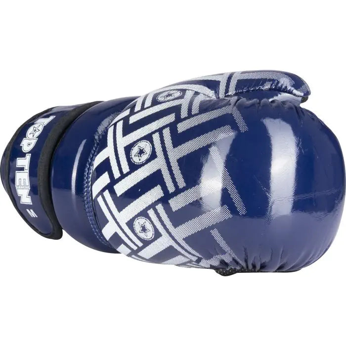 TOP TEN Glossy Blue & White Prism Pointfighter Open Hand Gloves - MMA Training, Martial Arts Sparring & Cosplay Accessories