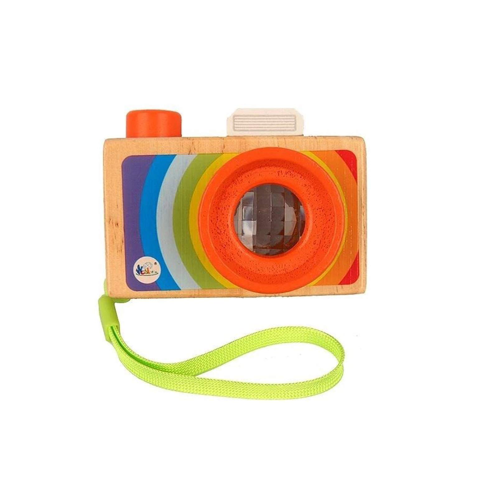 Magical Wooden Camera Kaleidoscope Toy - Multi-Prism Educational Kaleidoscope for Kids, Classic Wooden Toy & Best Birthday Gift for Boys & Girls - Perfect for Sensory Play, STEM Learning & Creative Exploration