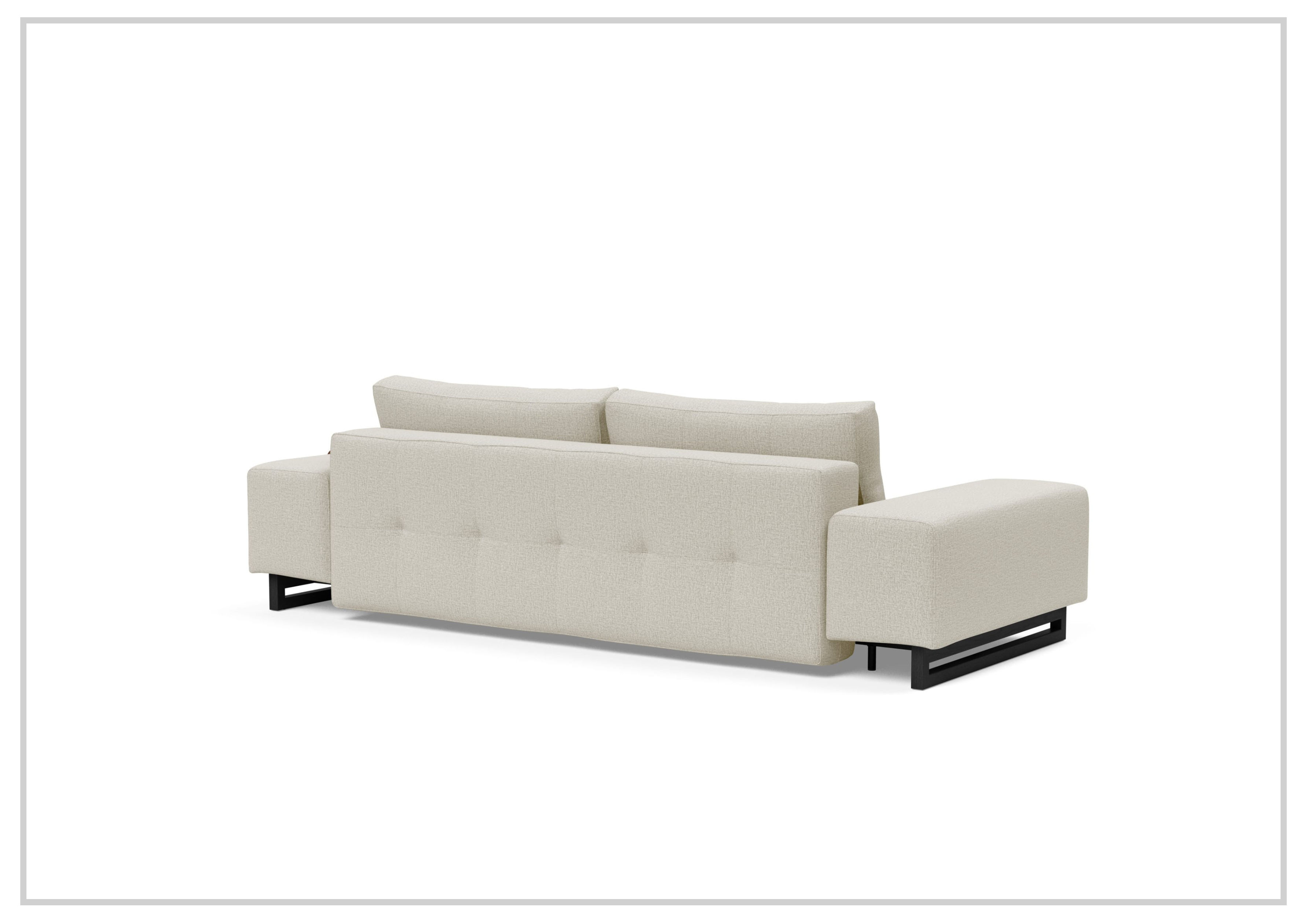 Innovation Living Grand DEL 2-Seater Fabric Sleeper Sofa with Ottoman - Convertible Bed & Lounge Chair for Small Spaces, Guest Rooms & Apartments