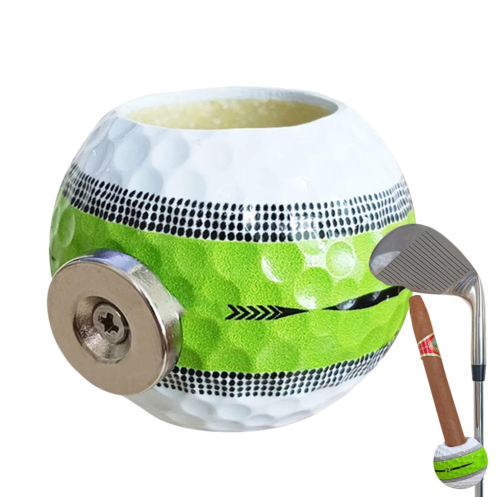 Magnetic Golf Ball Cigarette Holder - Portable & Secure Golf Cart Accessory for Golfers | Perfect for On-Course Smoking Breaks & Golf Outings