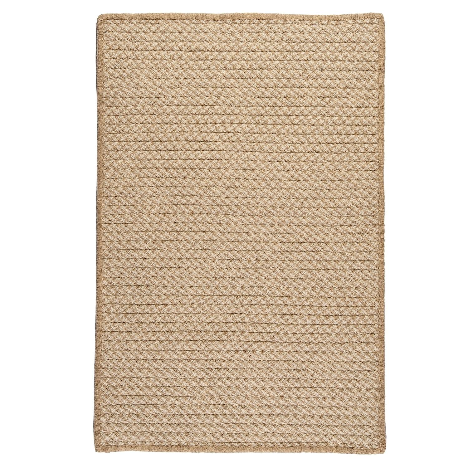 Colonial Mills Natural Wool Houndstooth Area Rug - 7x7 Feet Round Beige Square Rug for Living Room, Bedroom & Office | Soft & Durable Home Decor