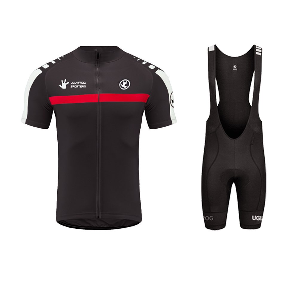 UGLY FROG Men's Breathable Cycling Jersey - Short Sleeve Moisture Wicking Bike Shirt for Outdoor Sports & Summer Riding - Perfect for Road Cycling, Mountain Biking & Fitness Training