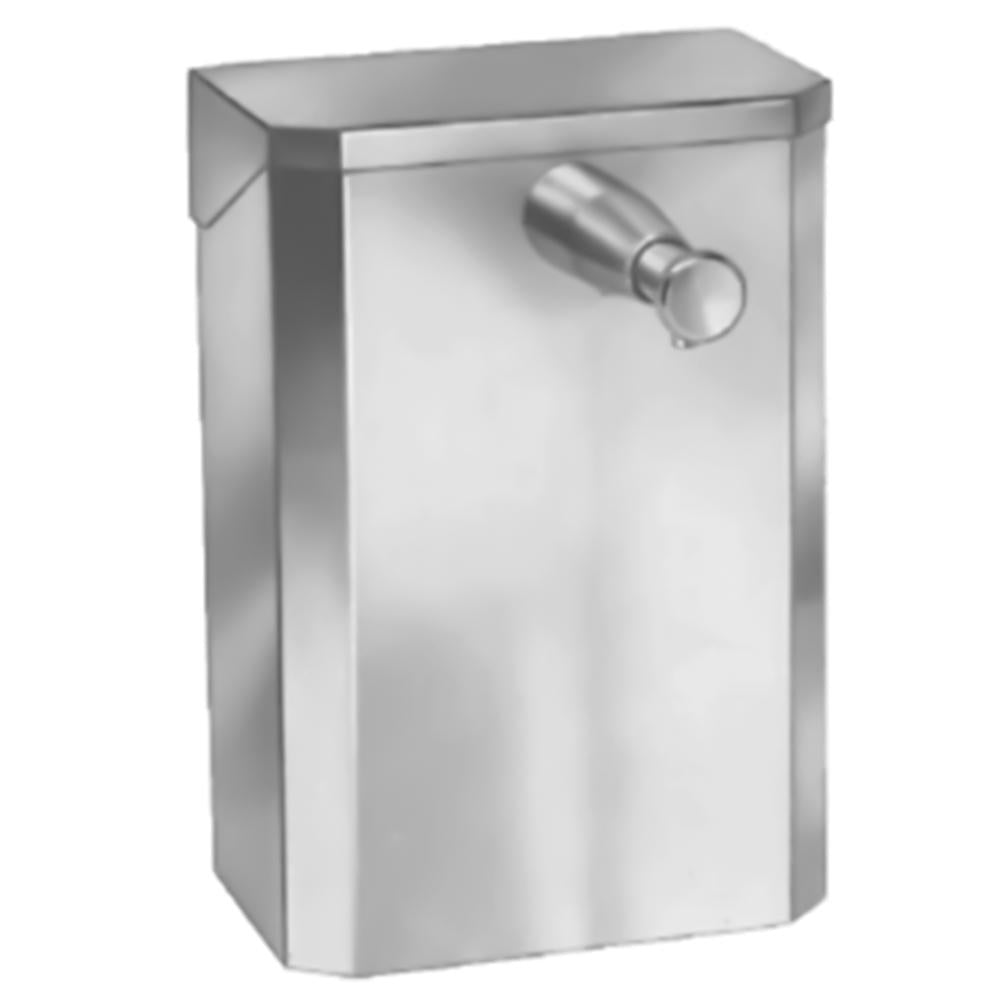 Bradley 6531-0000 44 oz. Stainless Steel Wall Mount Soap Dispenser - Satin Finish for Commercial Restrooms & Public Washrooms